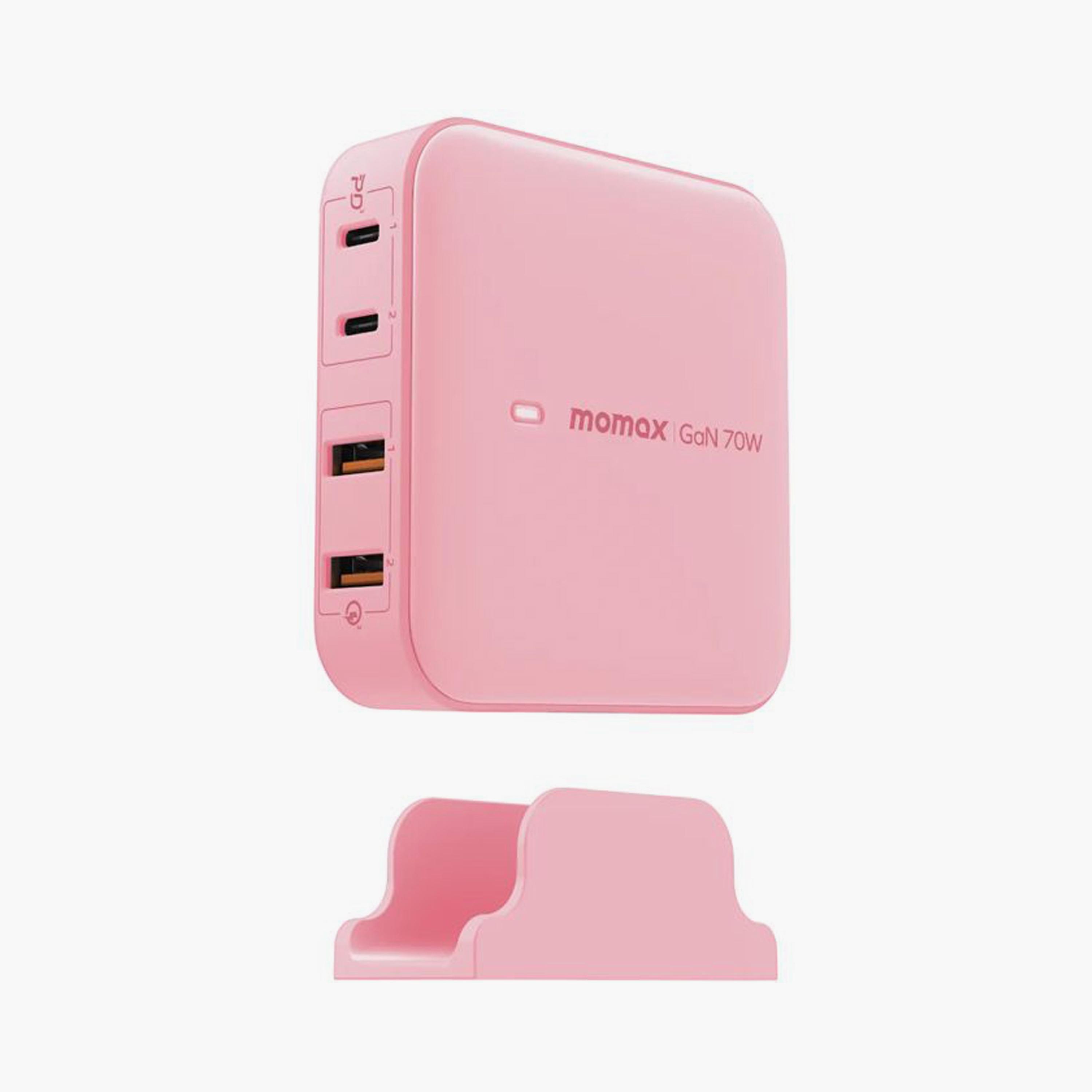 Momax One plug Desktop Charger with Gan 4-Port 70W - Pink | UM50UKP-electronics-accessories-mobileaccesories-image-2