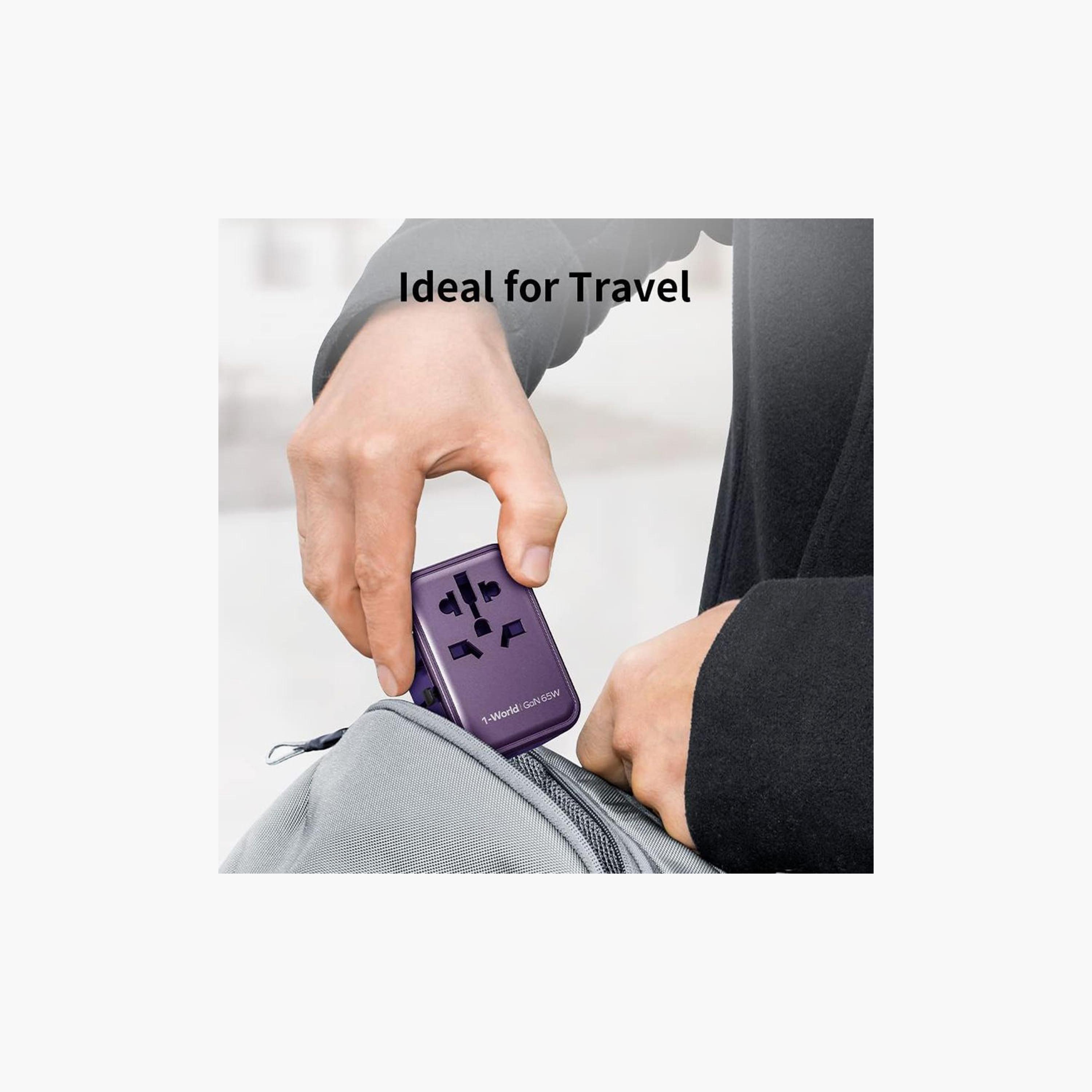 Momax Travel Socket 1-World Power Adapter Charger Gan PD 5 Ports 65W - Purple | UA8U-electronics-accessories-mobileaccesories-image-3