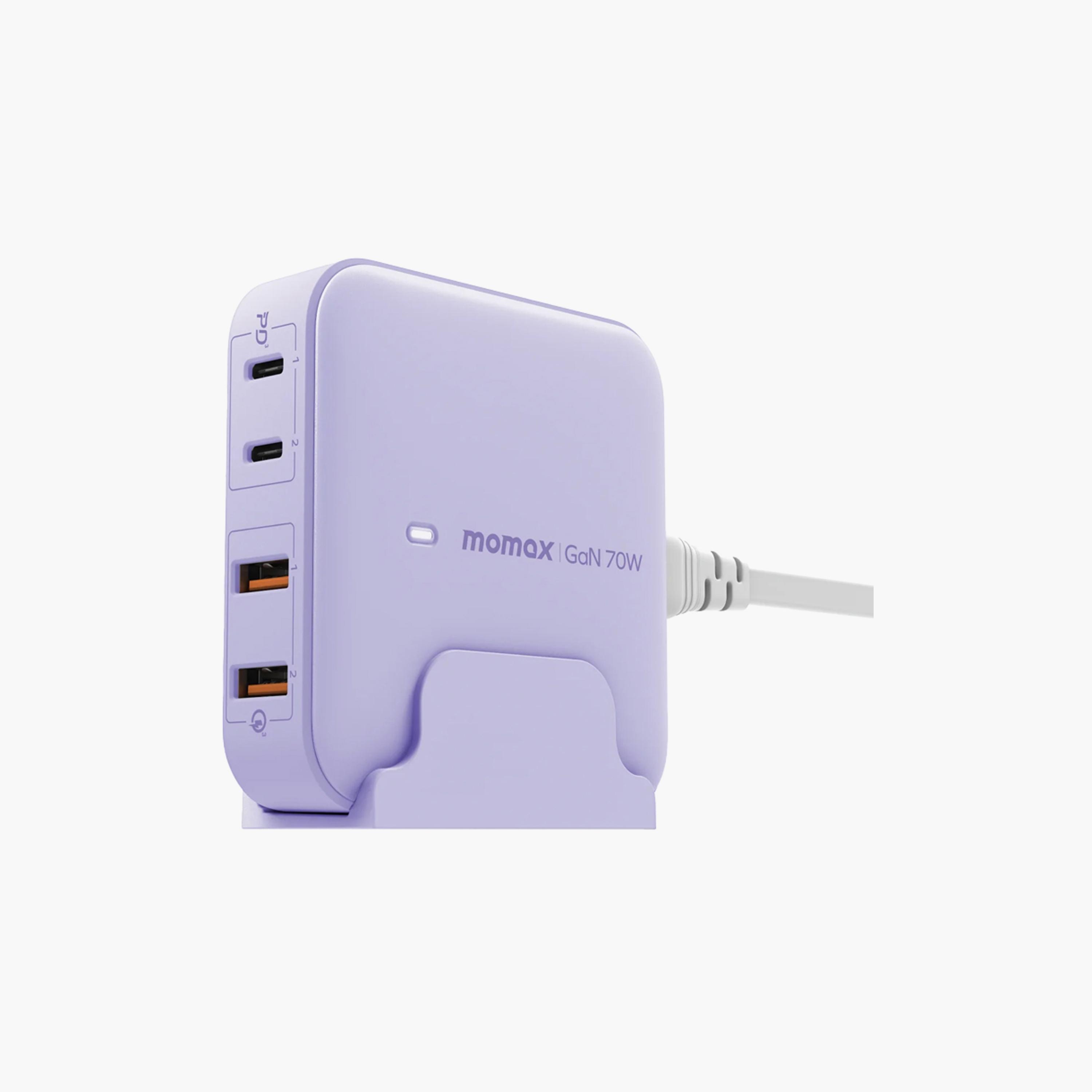 Momax One plug Desktop Charger with Gan 4-Port 70W - Purple | UM50UKU-electronics-accessories-mobileaccesories-image-1