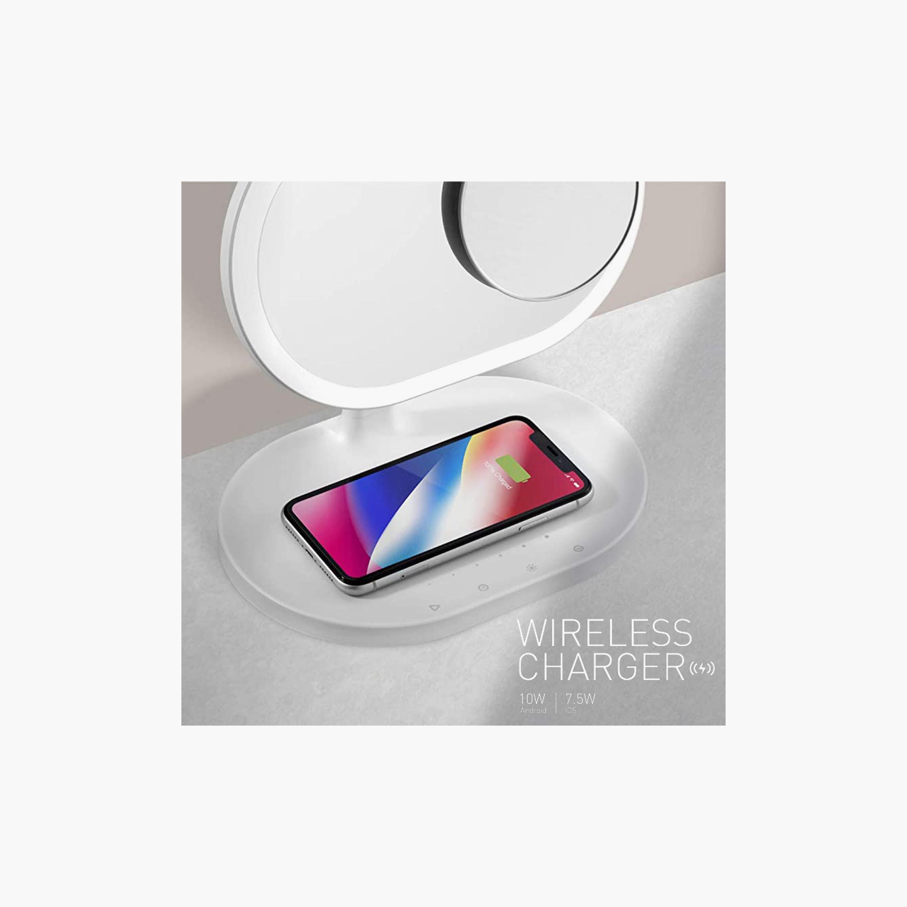 Momax Q-Led Mirror 4 in 1 (LED Light, Mirror, Speaker, Wireless Charger 10W) - White | QL3UKW-electronics-accessories-mobileaccesories-image-4