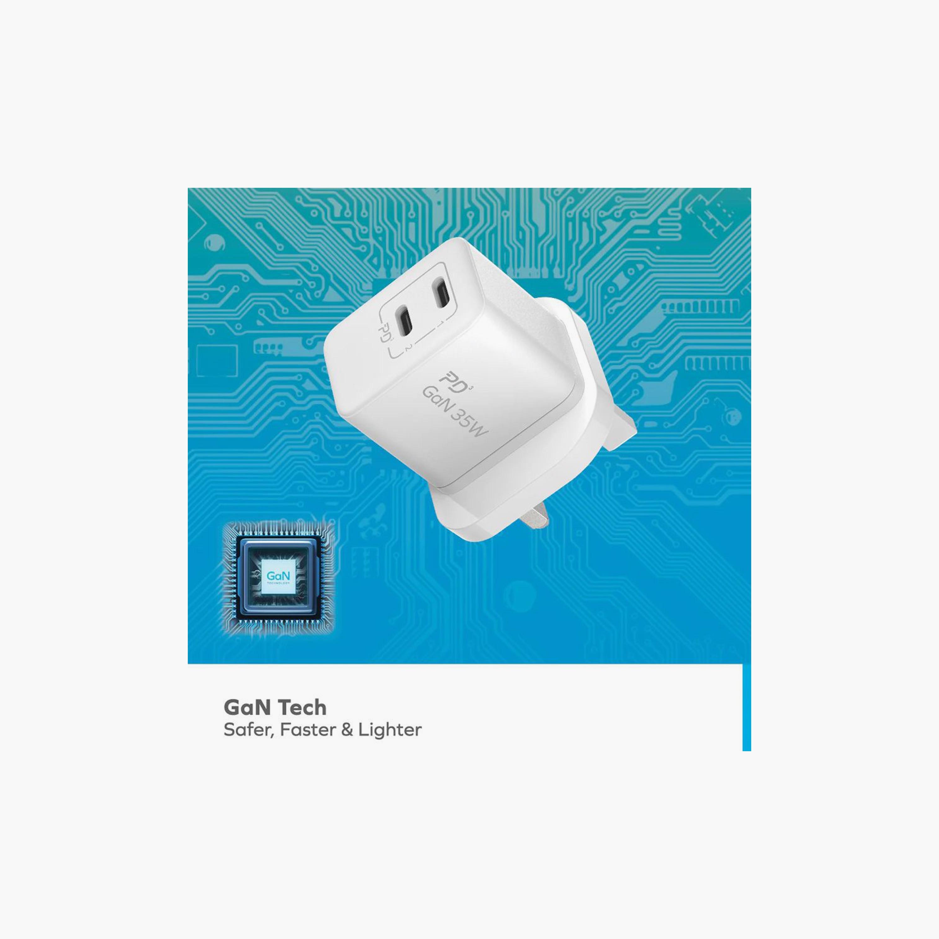 Momax One Plug Gan 35W 2-Port Mini Fast Charger 2 USB-C port - White | UM32UKW-electronics-accessories-mobileaccesories-image-2
