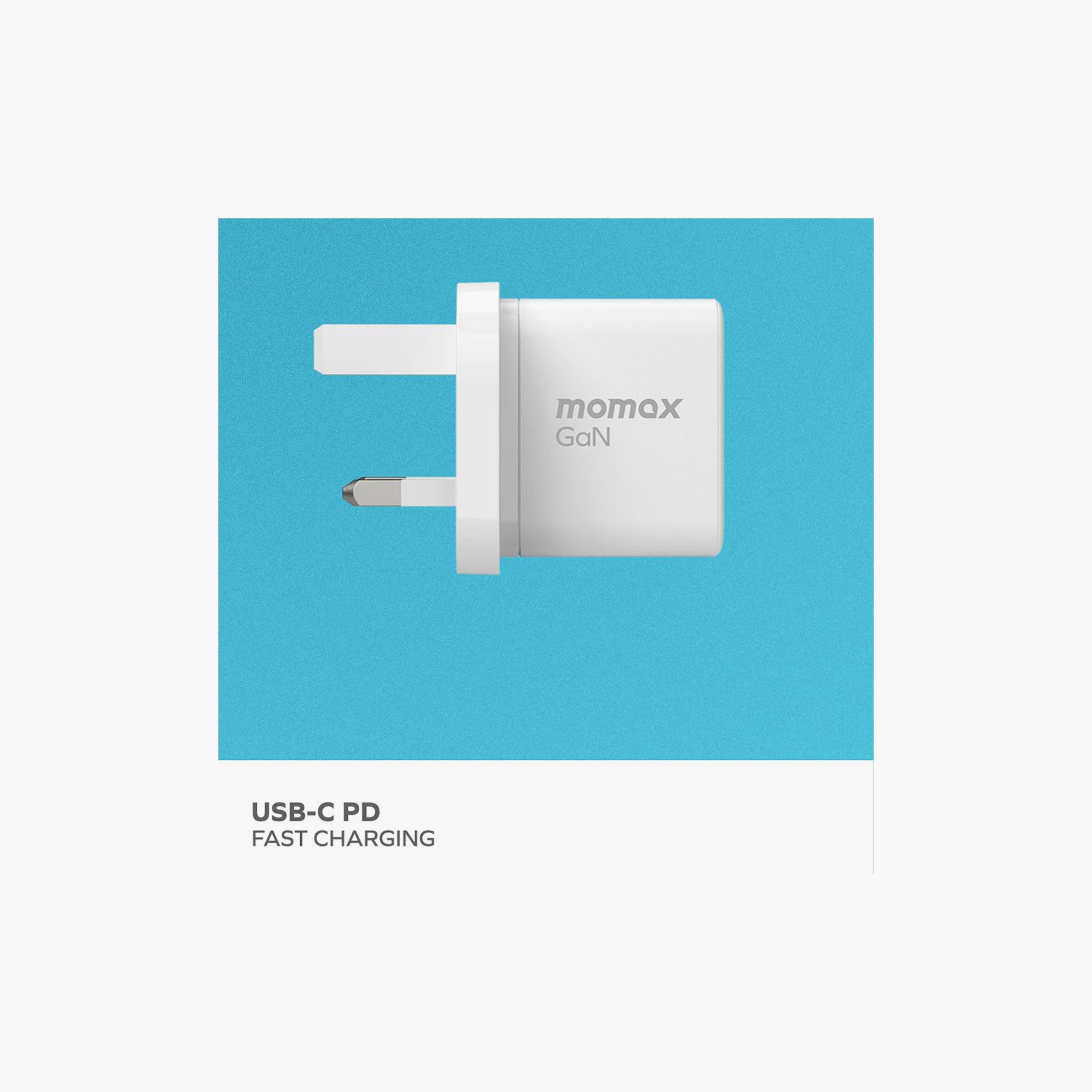 Momax One Plug Gan 35W 2-Port Mini Fast Charger 2 USB-C port - White | UM32UKW-electronics-accessories-mobileaccesories-image-3