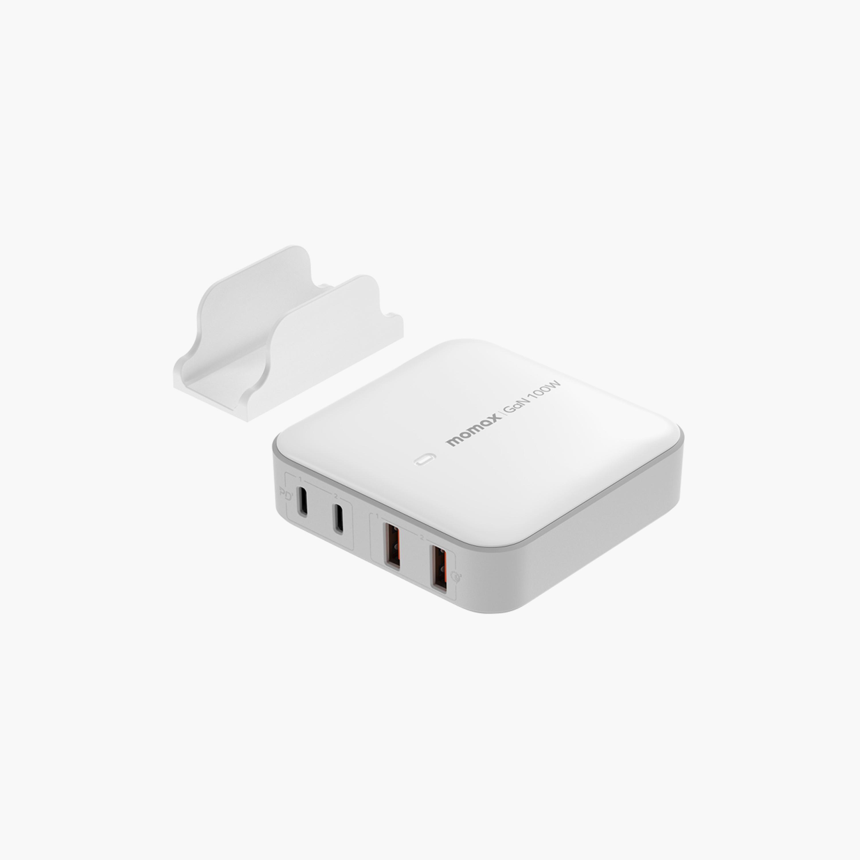 Momax One Plug Gan 100W 4-Port Desktop Charger 2 USB-C and 2 USB-A port - White | UM33UKW-electronics-accessories-mobileaccesories-image-1