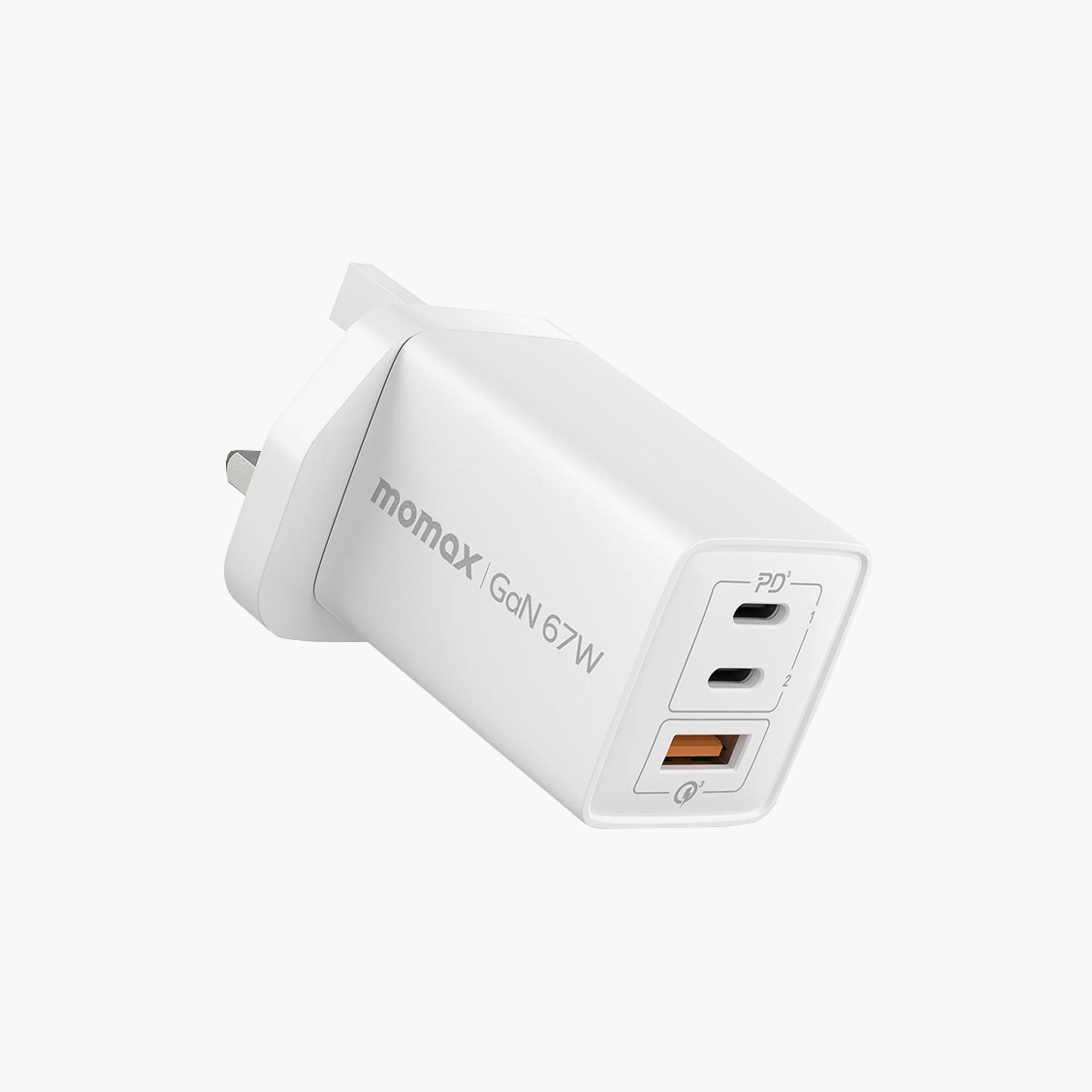 Momax One Plug 67W 3-Port Gan Charger - White | UM30UKWHK1-electronics-accessories-mobileaccesories-image-1