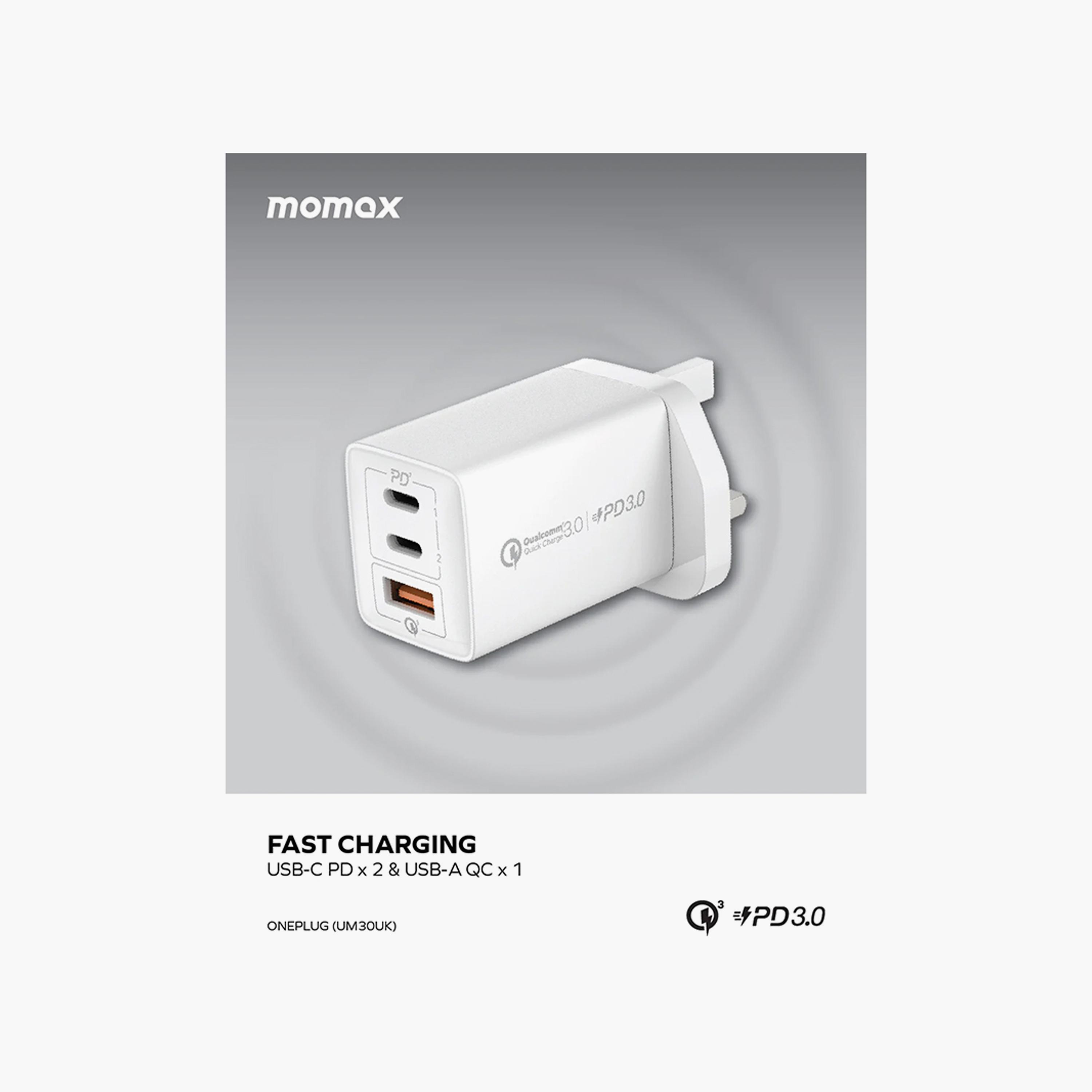 Momax One Plug 67W 3-Port Gan Charger - White | UM30UKWHK1-electronics-accessories-mobileaccesories-image-6