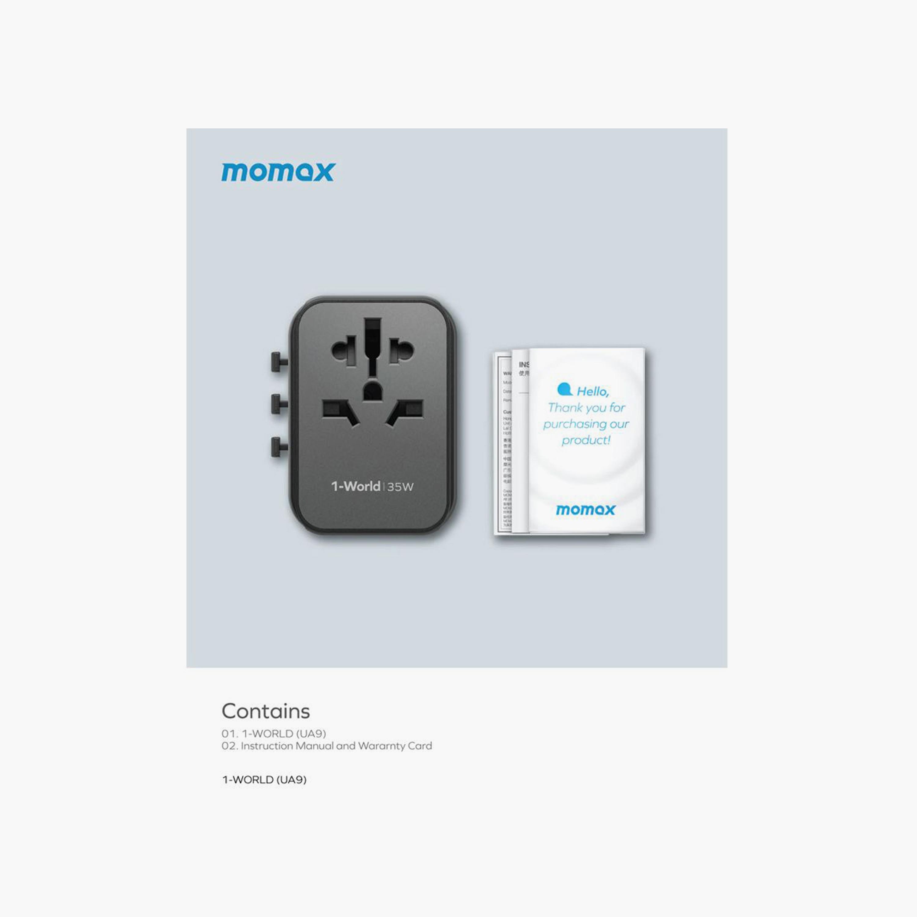 Momax Travel Socket 1-World Power Adapter Charger PD 5 Ports 35W - White | UA9W-electronics-accessories-mobileaccesories-image-5