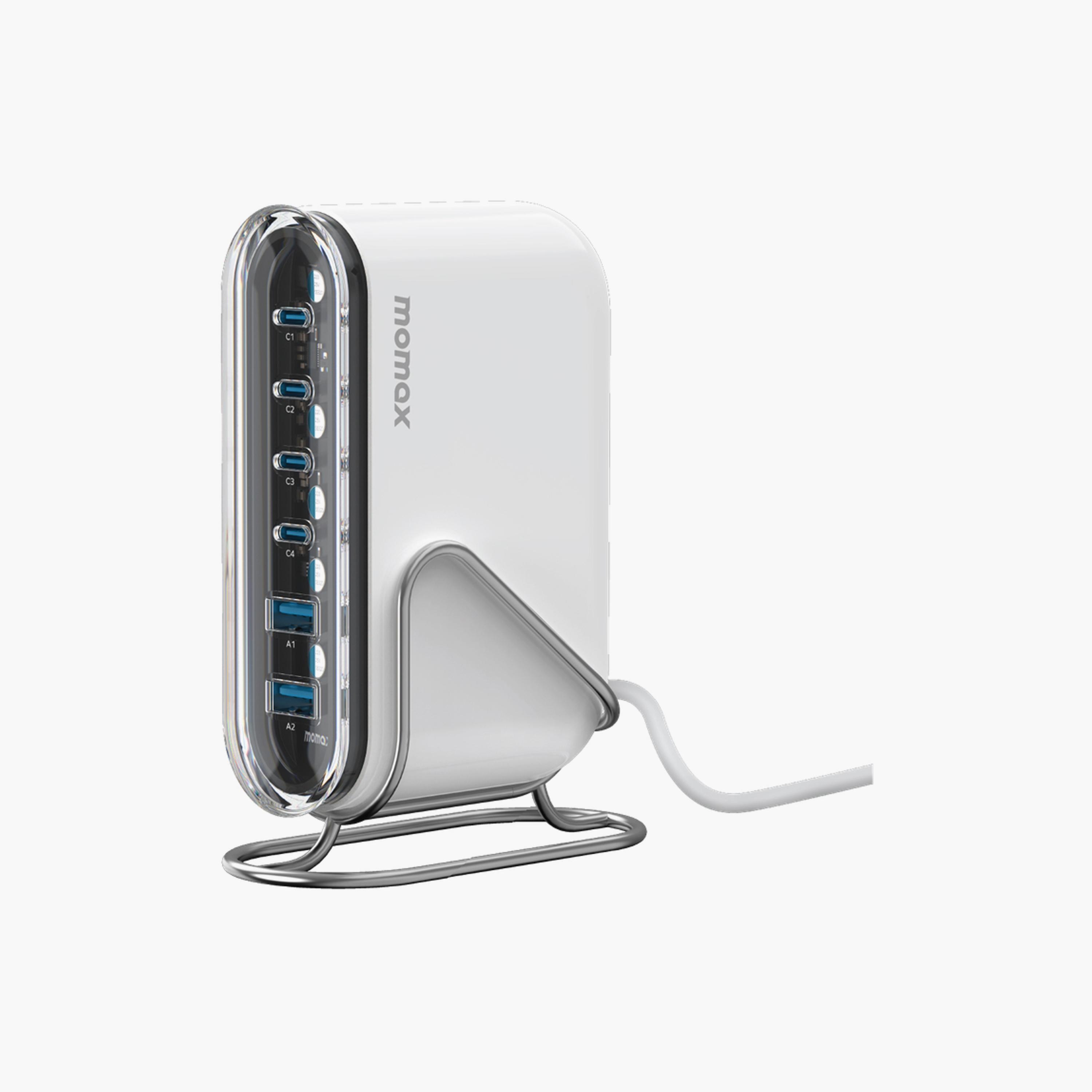 Momax 1-Charge Flow+ Gan Tech Desktop Charger 6 Ports 120W - White | UM55UKW-electronics-accessories-mobileaccesories-image-1