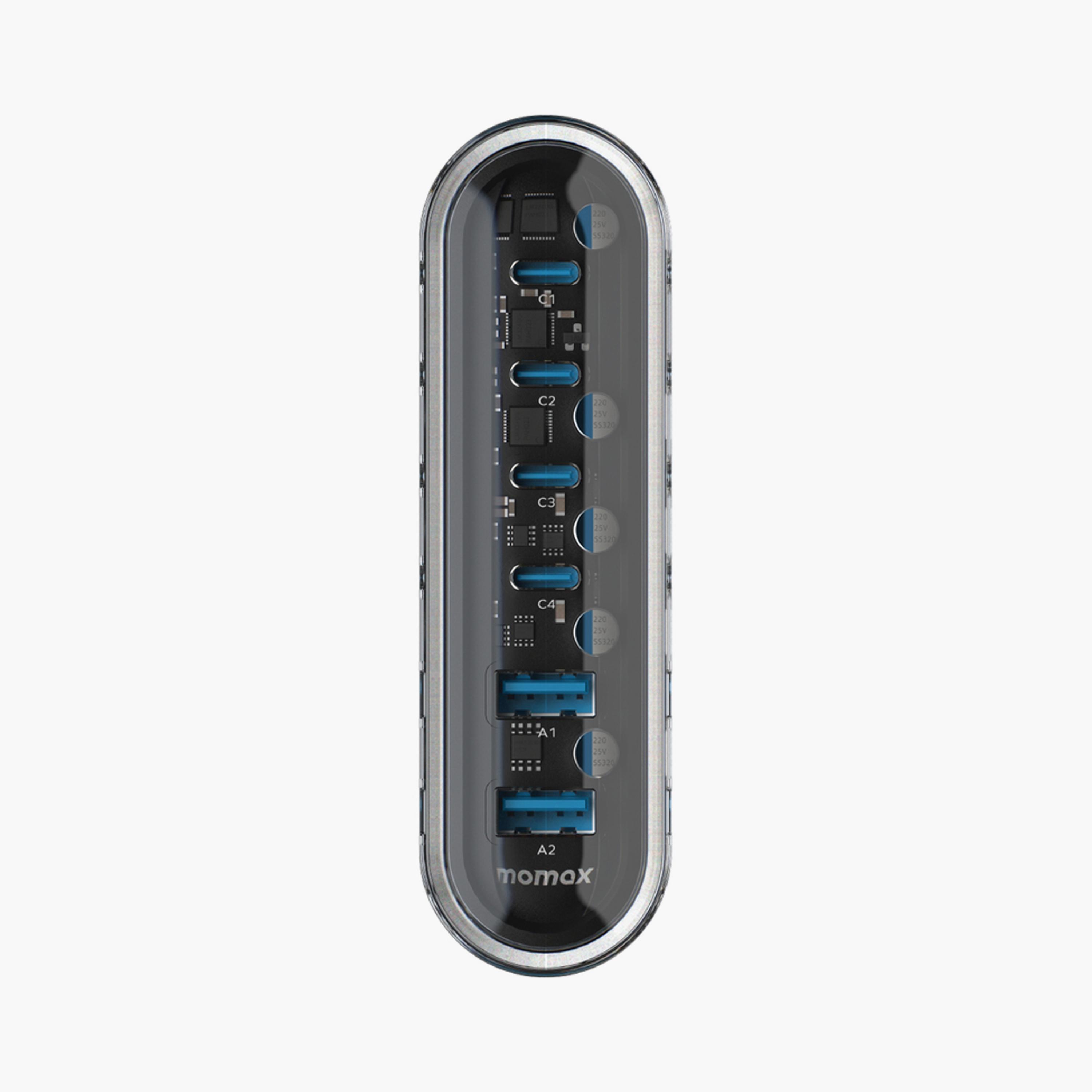 Momax 1-Charge Flow+ Gan Tech Desktop Charger 6 Ports 120W - White | UM55UKW-electronics-accessories-mobileaccesories-image-3