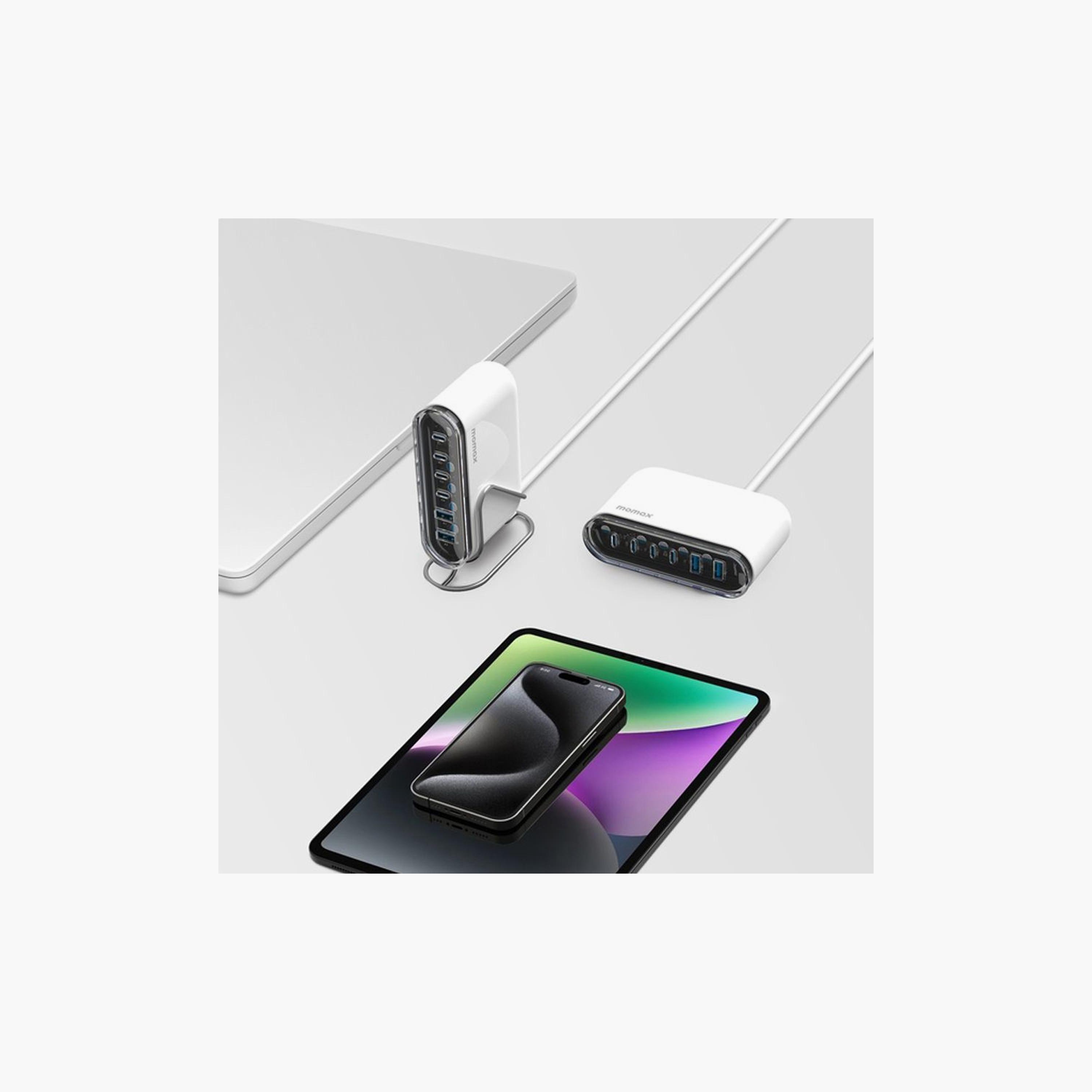 Momax 1-Charge Flow+ Gan Tech Desktop Charger 6 Ports 120W - White | UM55UKW-electronics-accessories-mobileaccesories-image-4