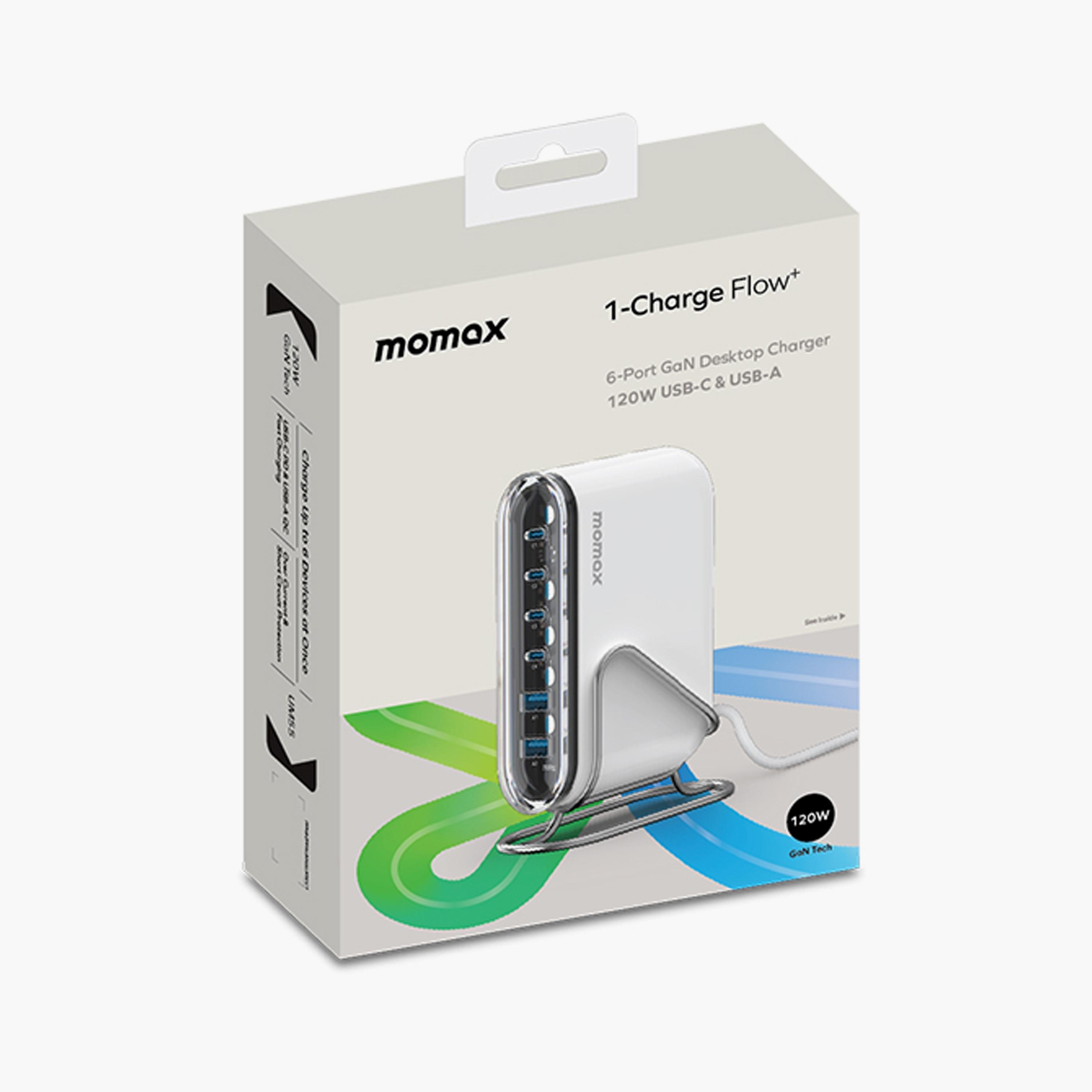 Momax 1-Charge Flow+ Gan Tech Desktop Charger 6 Ports 120W - White | UM55UKW-electronics-accessories-mobileaccesories-image-5