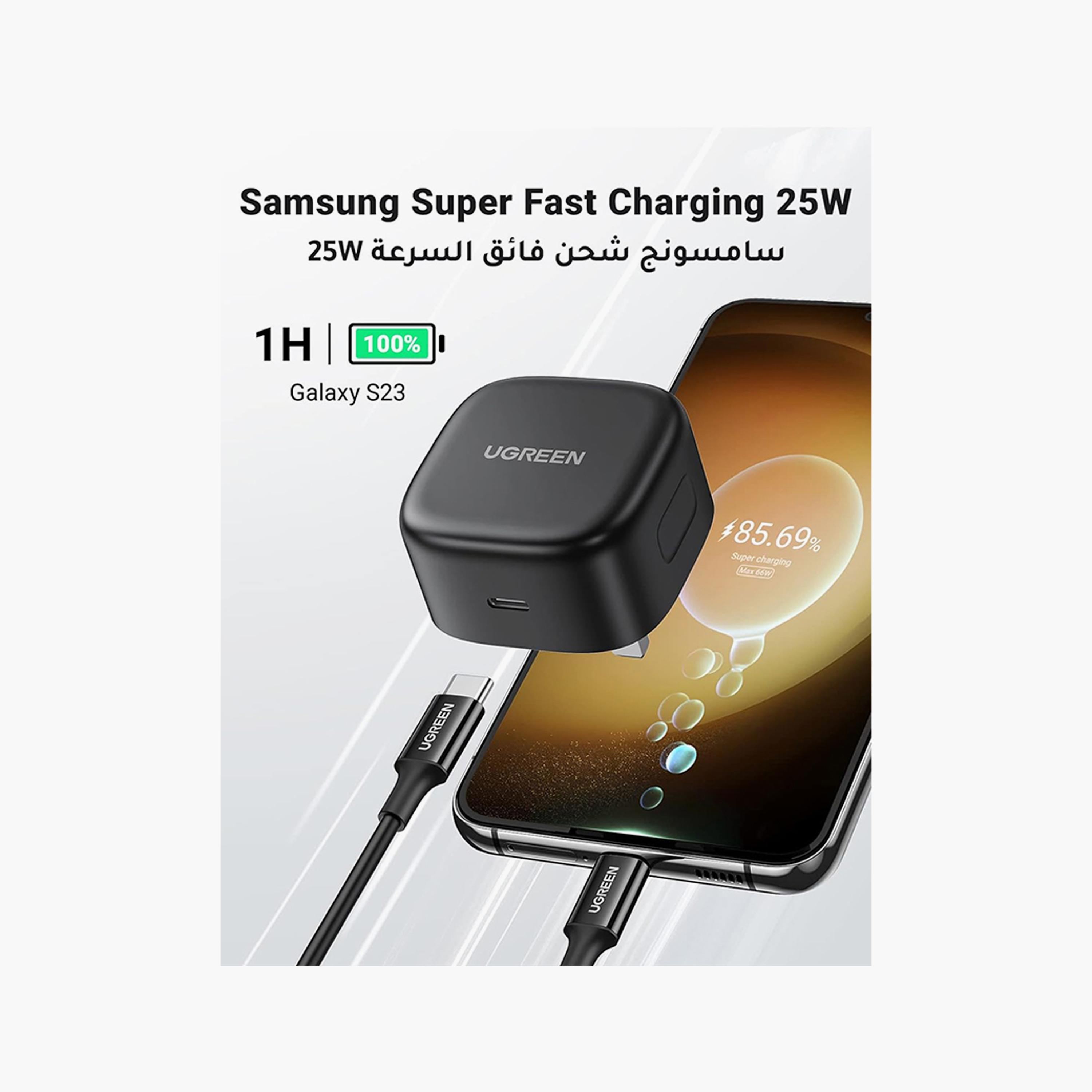 UGREEN Wall Fast Charger PD USB-C Port and USB-C Cable 25W - Black | 50577-electronics-accessories-mobileaccesories-image-2