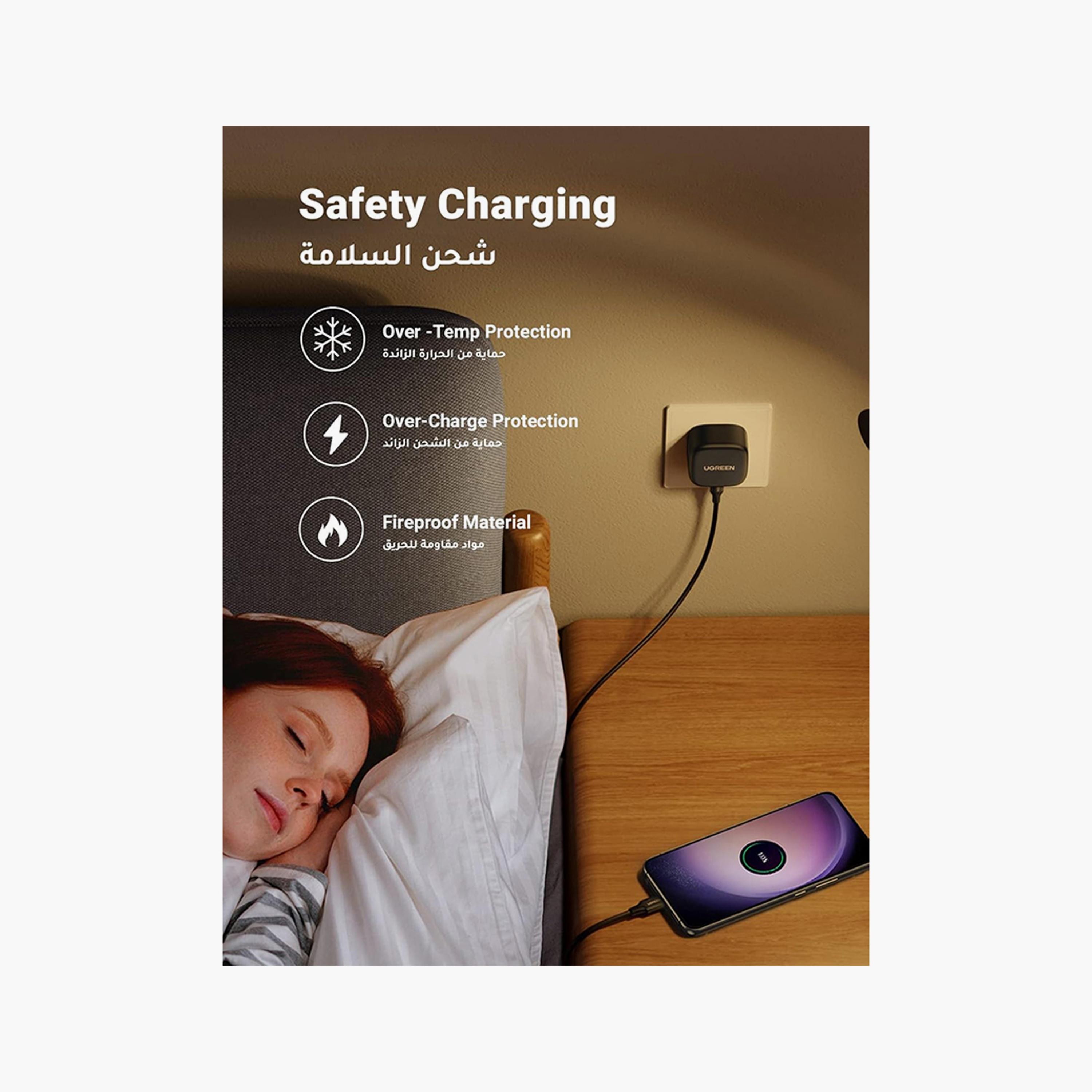 UGREEN Wall Fast Charger PD USB-C Port and USB-C Cable 25W - Black | 50577-electronics-accessories-mobileaccesories-image-6