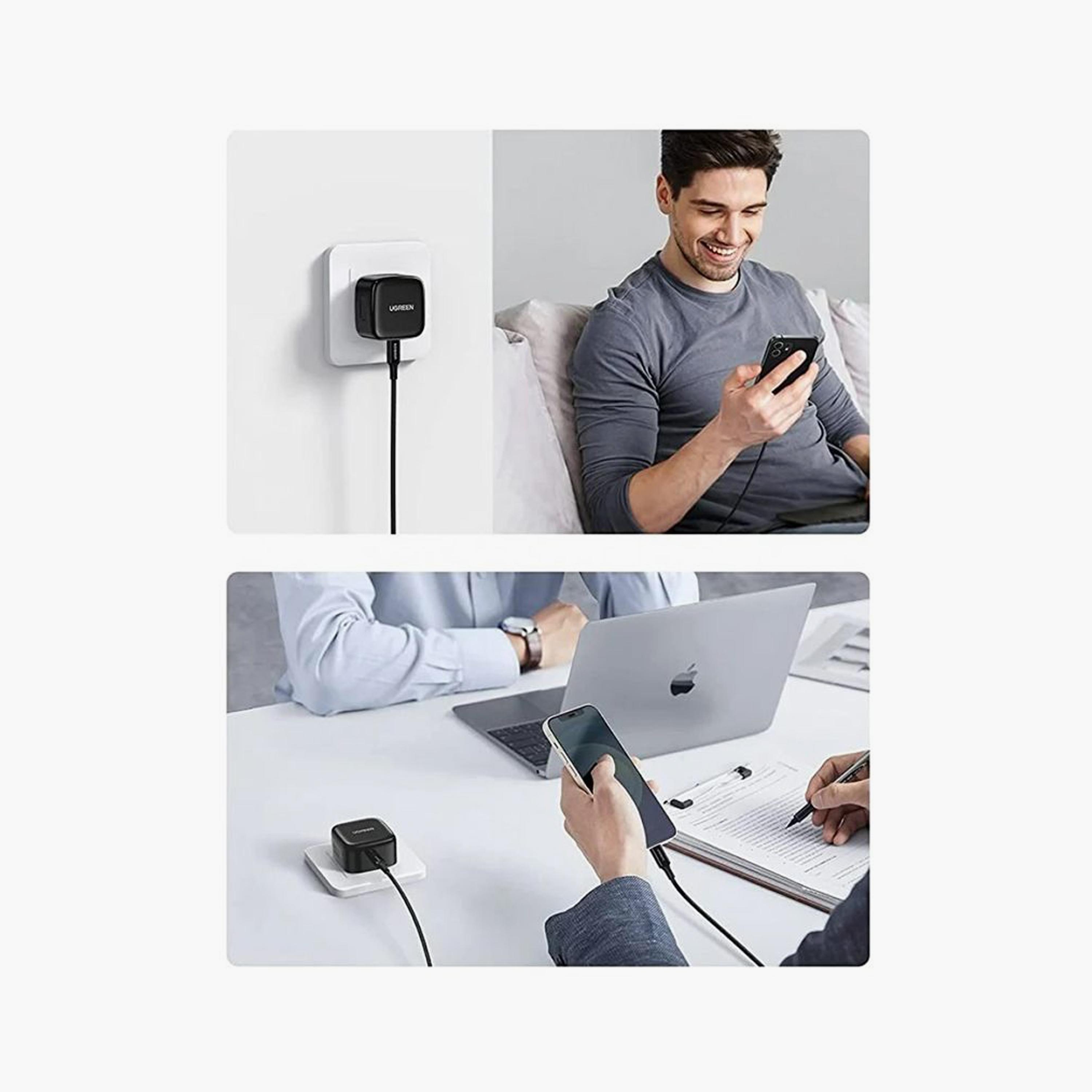 UGREEN Wall Charger USB-C Port PD with Lightning Cable 20W - Black | 60624-electronics-accessories-mobileaccesories-image-3