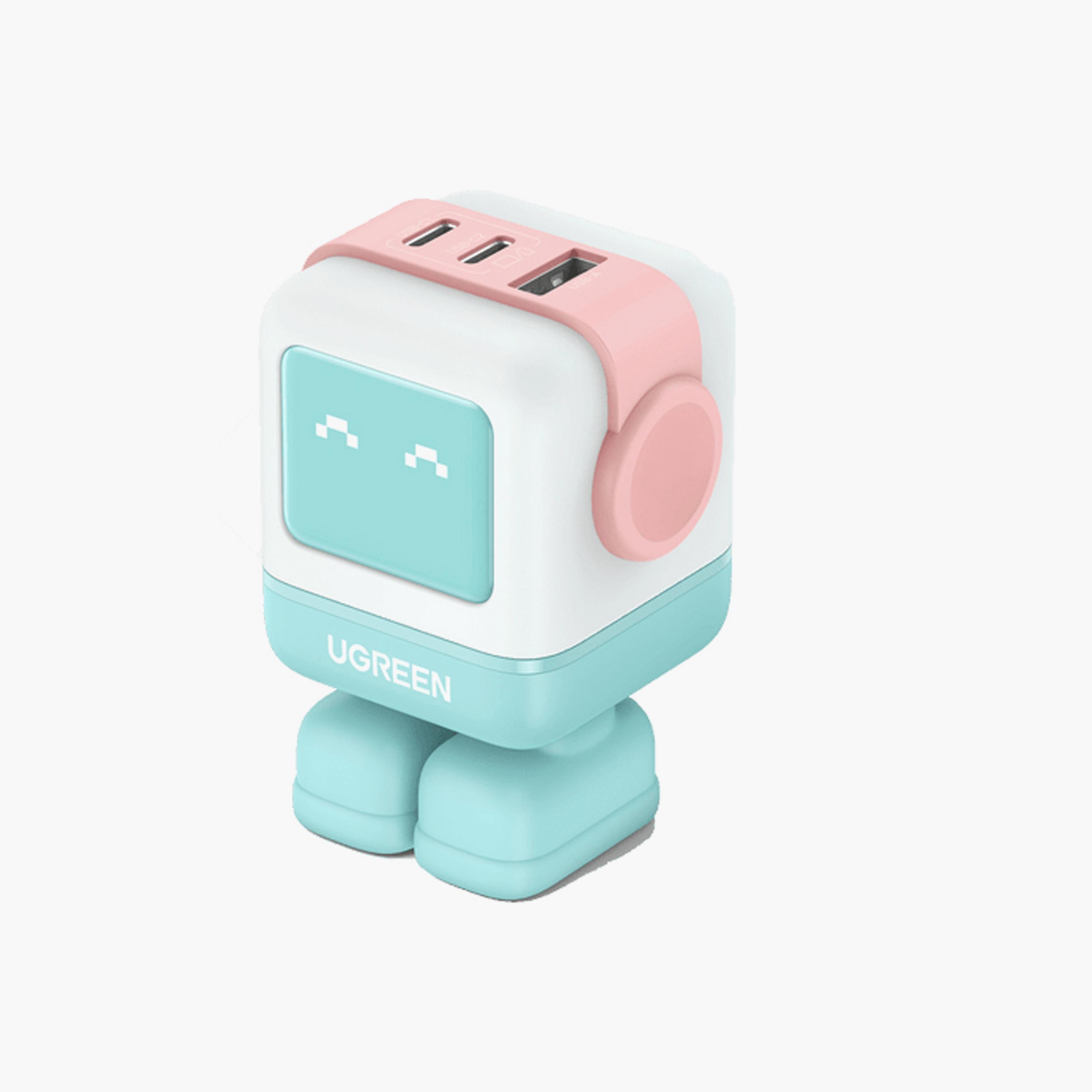 UGREEN Nexode Gan Robot Wall Charge 2 USB-C Port and USB Port 65W - Pink Blue | 35857-electronics-accessories-mobileaccesories-image-1