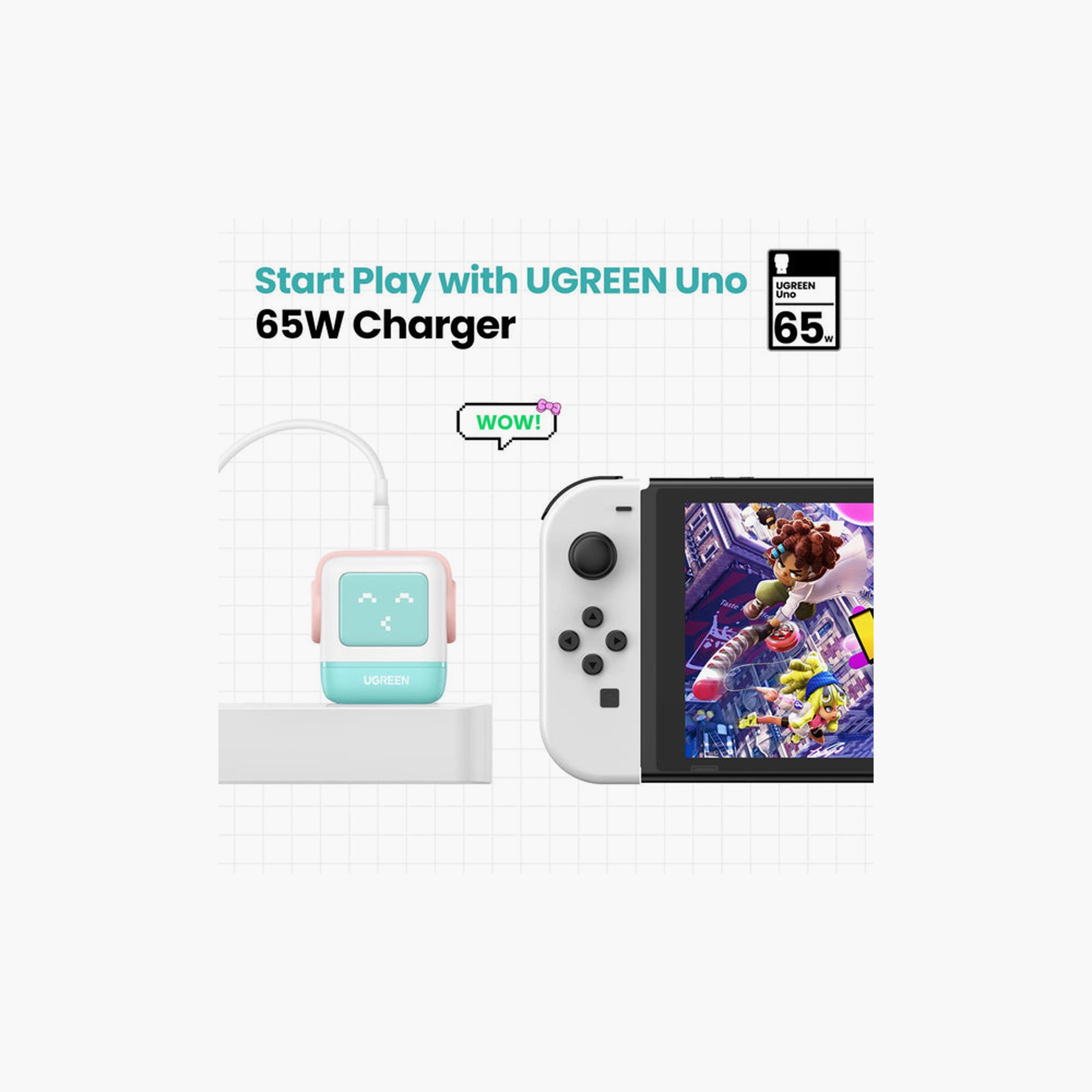 UGREEN Nexode Gan Robot Wall Charge 2 USB-C Port and USB Port 65W - Pink Blue | 35857-electronics-accessories-mobileaccesories-image-5