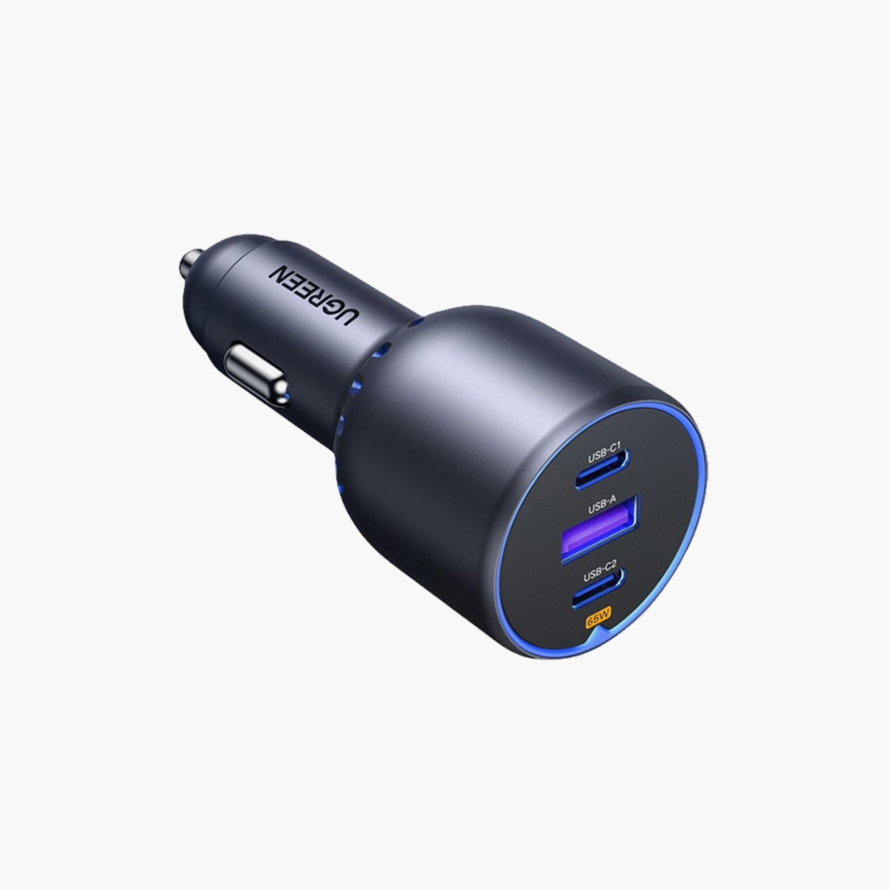 UGREEN Car Charger Fast Charge 2 USB-C and USB Ports 75W - Grey | 35024-electronics-accessories-mobileaccesories-image-1