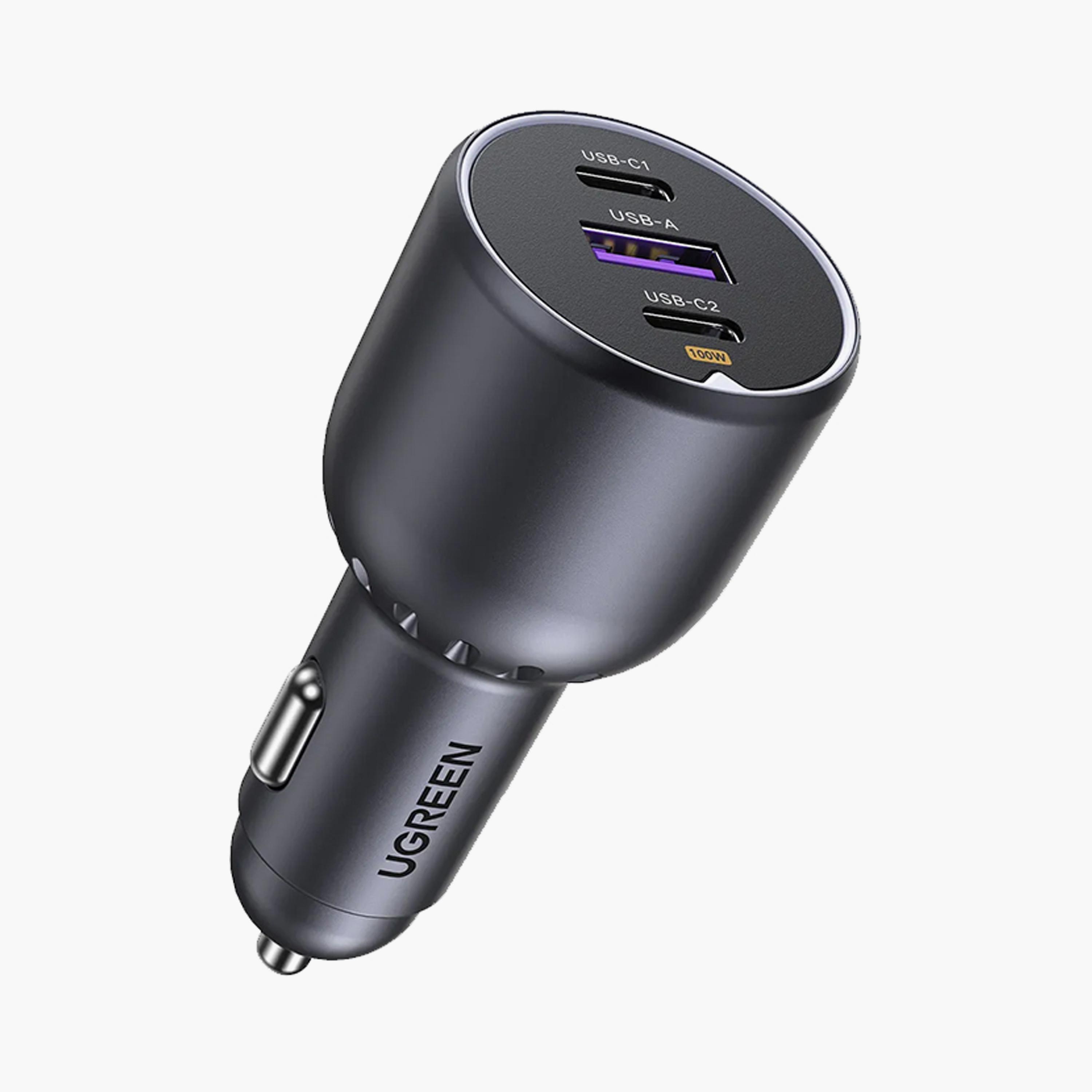 UGREEN Car Charger Fast Charge 2 USB-C and USB Ports 130W - Grey | 35025-electronics-accessories-mobileaccesories-image-1