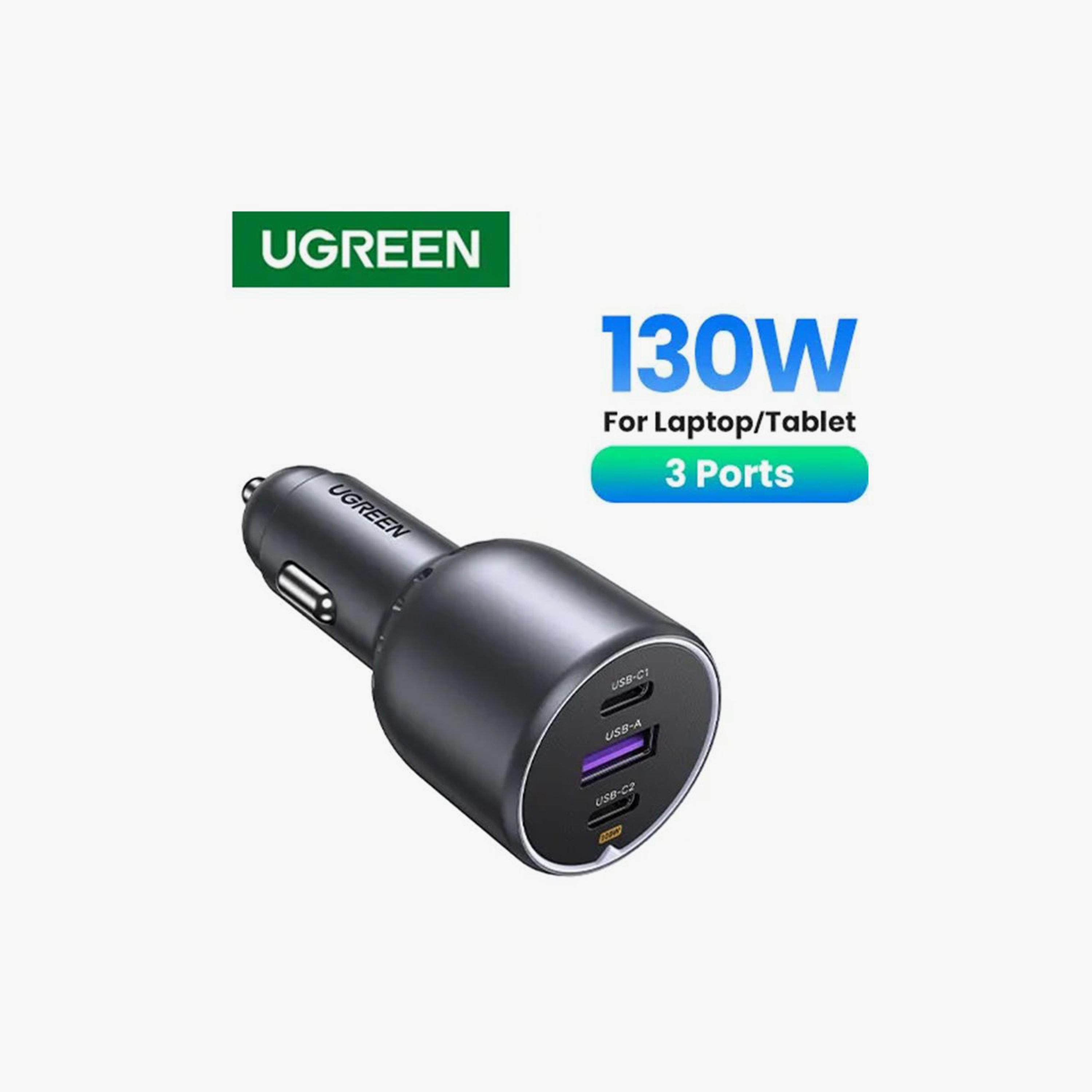UGREEN Car Charger Fast Charge 2 USB-C and USB Ports 130W - Grey | 35025-electronics-accessories-mobileaccesories-image-3