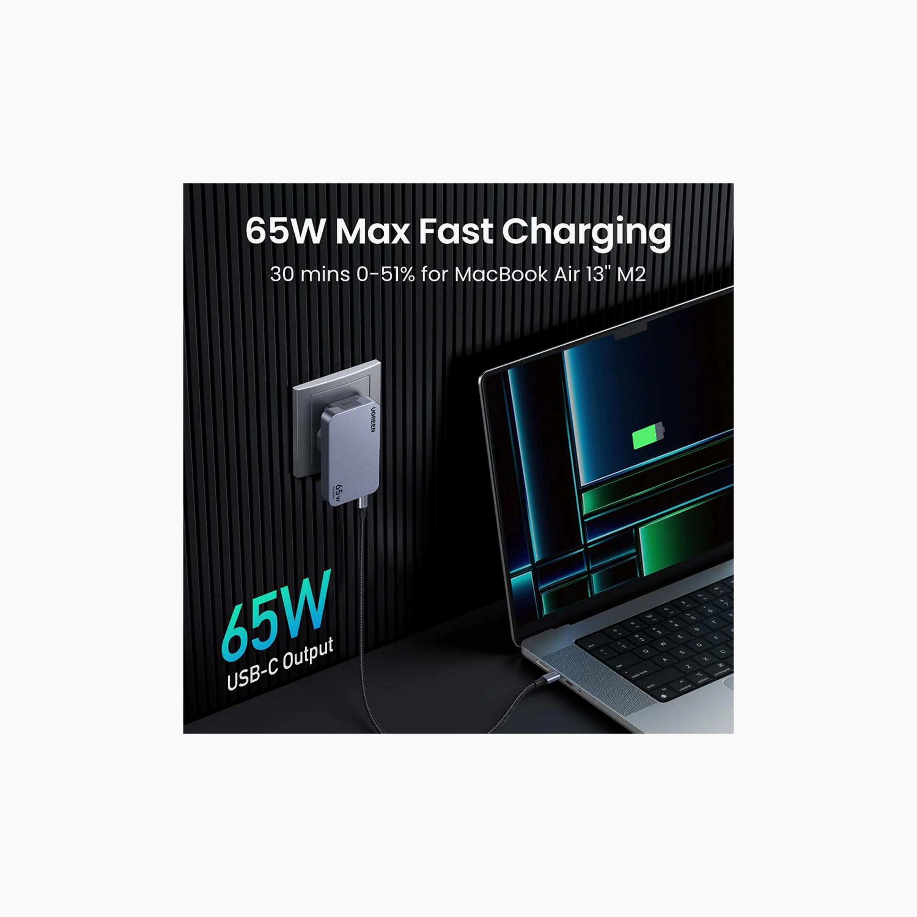 UGREEN Nexode Pro 3-Port Gan Ultra-Slim Fast Charger 65W - Space Grey | 25356-electronics-portabledevices-image-3