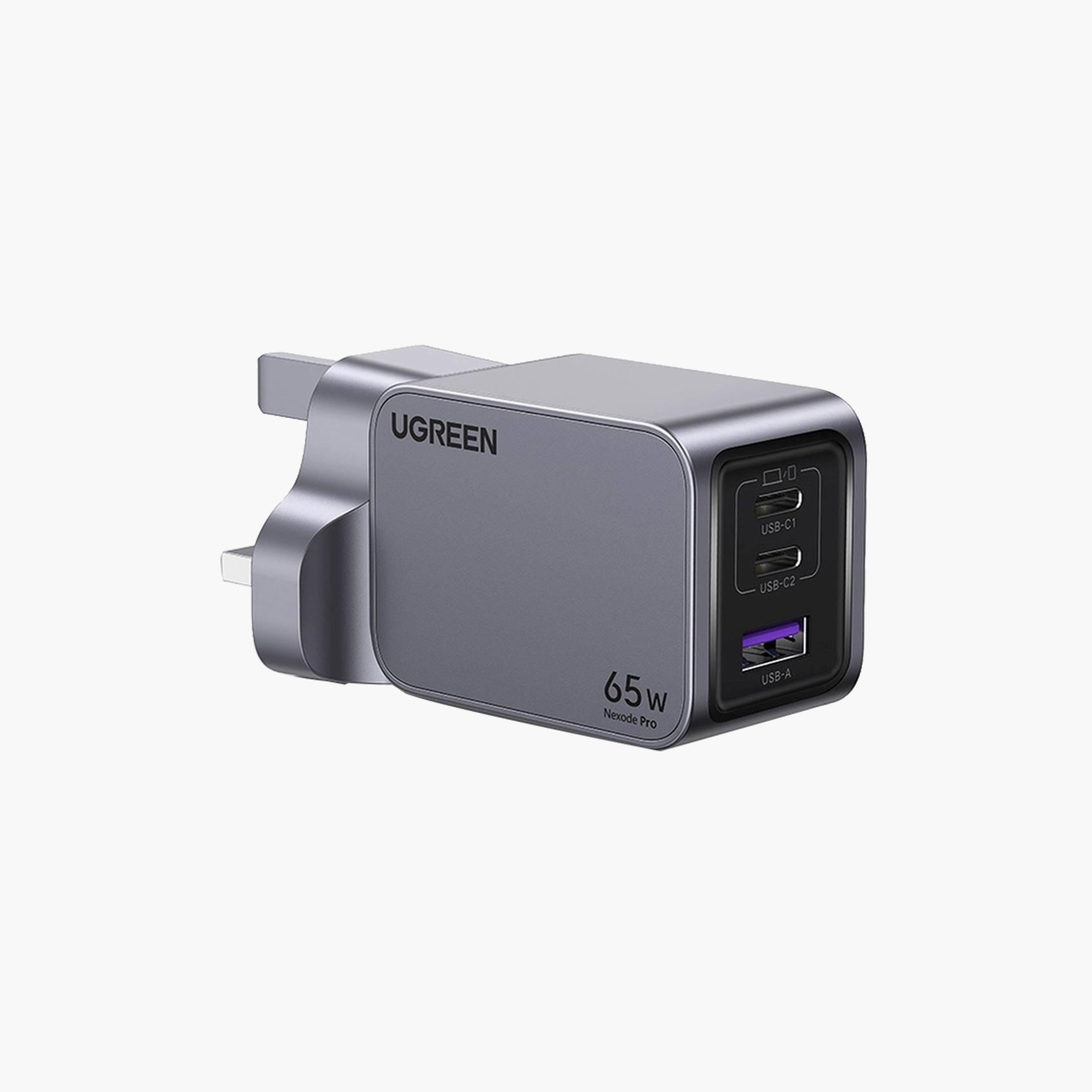 UGREEN Nexode Wall Charger Gan Tech 2 USB-C Port and USB Port 65W - Grey | 25872-electronics-accessories-mobileaccesories-image-1