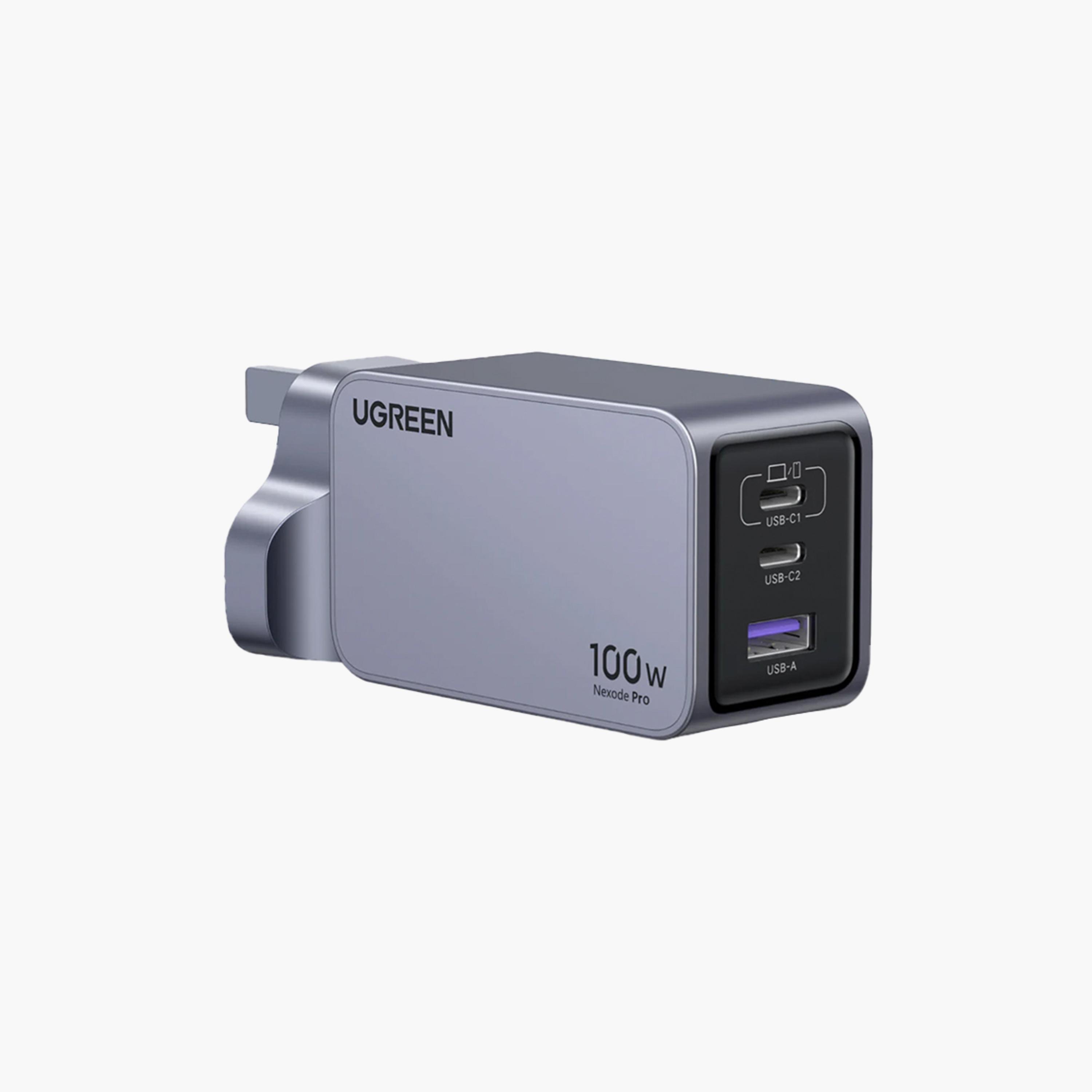 UGREEN Nexode Pro Wall Charger 2 USB-C Ports and USB Port 100W - Grey | 25875-electronics-accessories-mobileaccesories-image-1