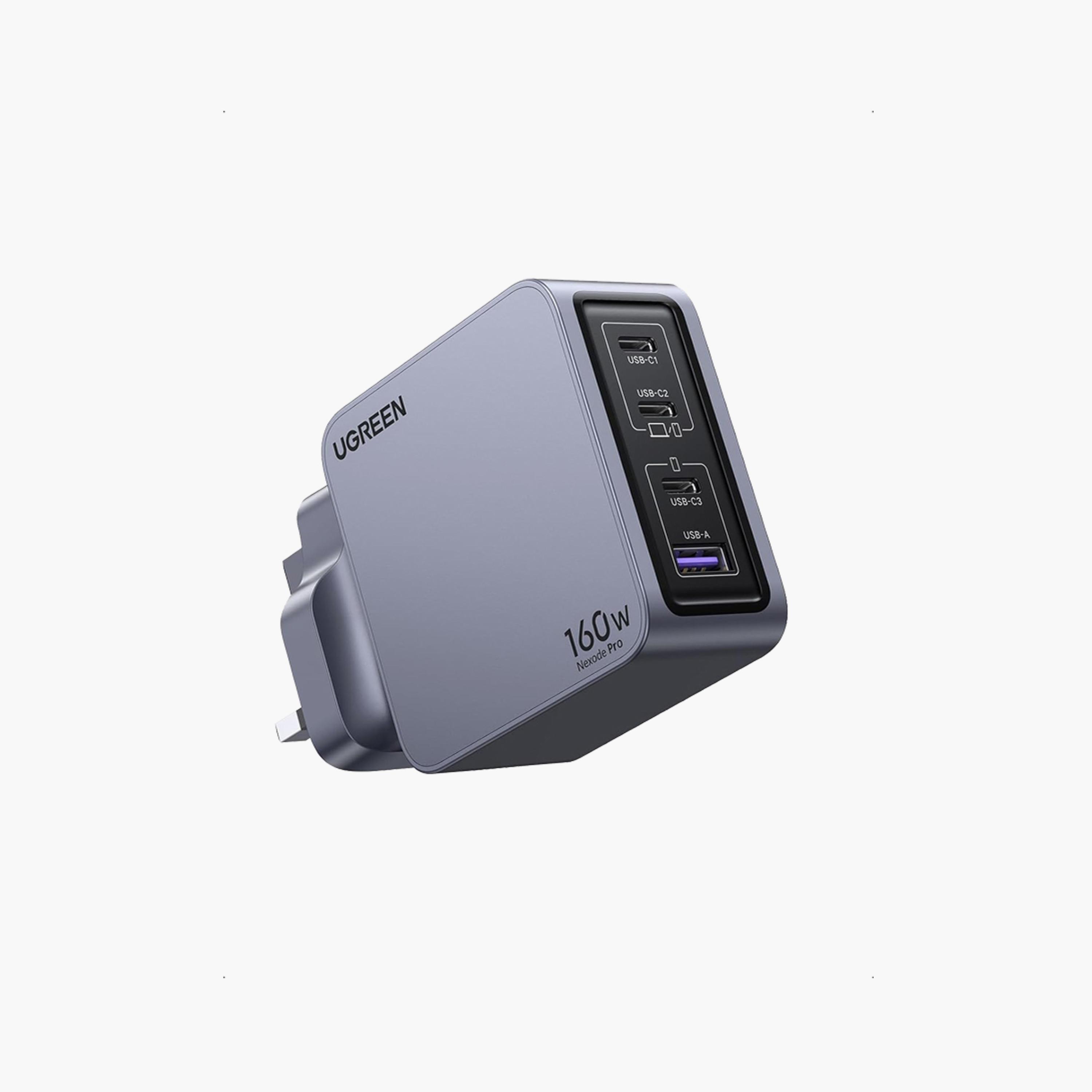 UGREEN Wall Charger Nexode Pro Gan 3 USB-C Ports and USB Port 160W - Grey | 25878-electronics-accessories-mobileaccesories-image-1