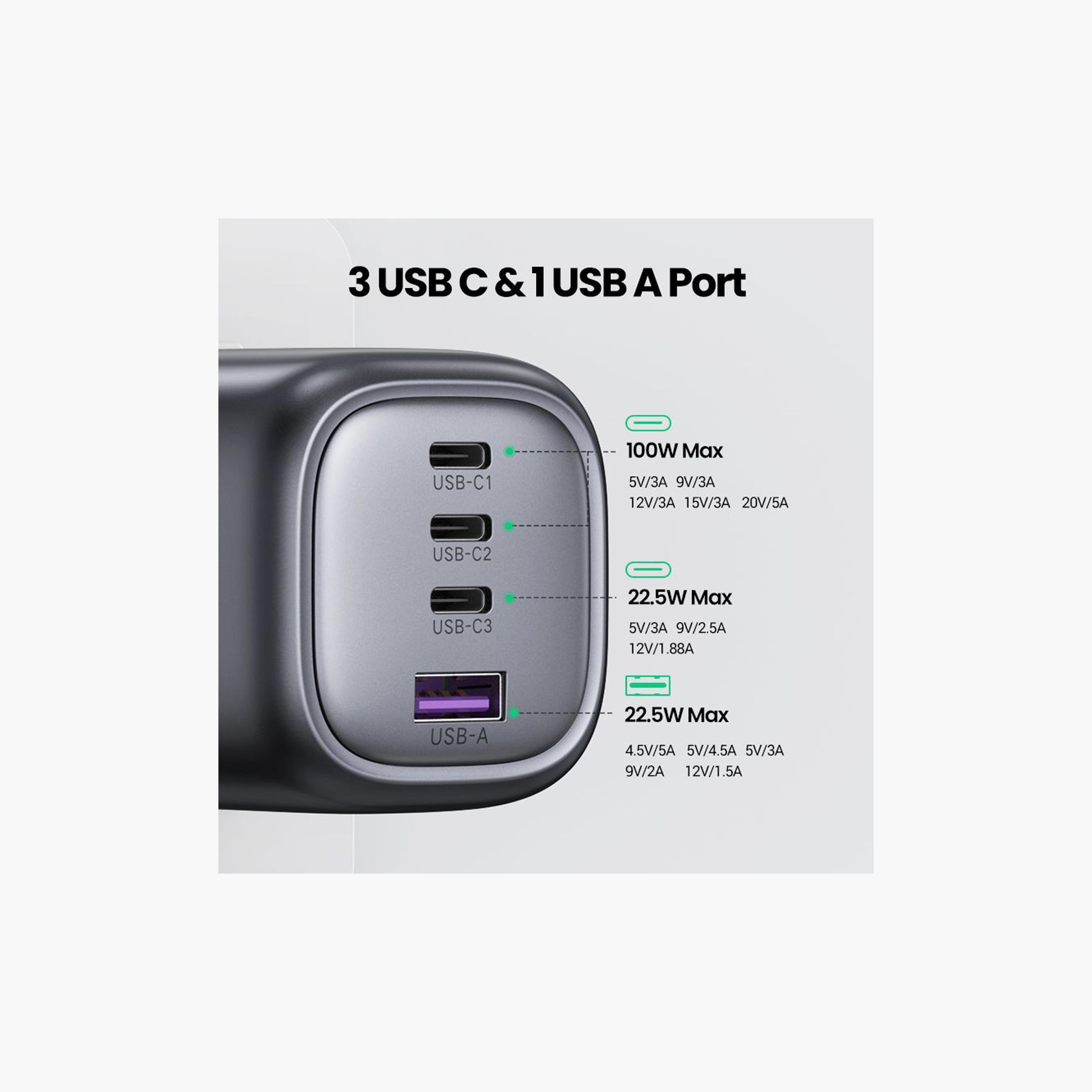 UGREEN Wall Charger Gan Fast Charger 100W UK - Space Grey | 40749-electronics-accessories-mobileaccesories-image-3
