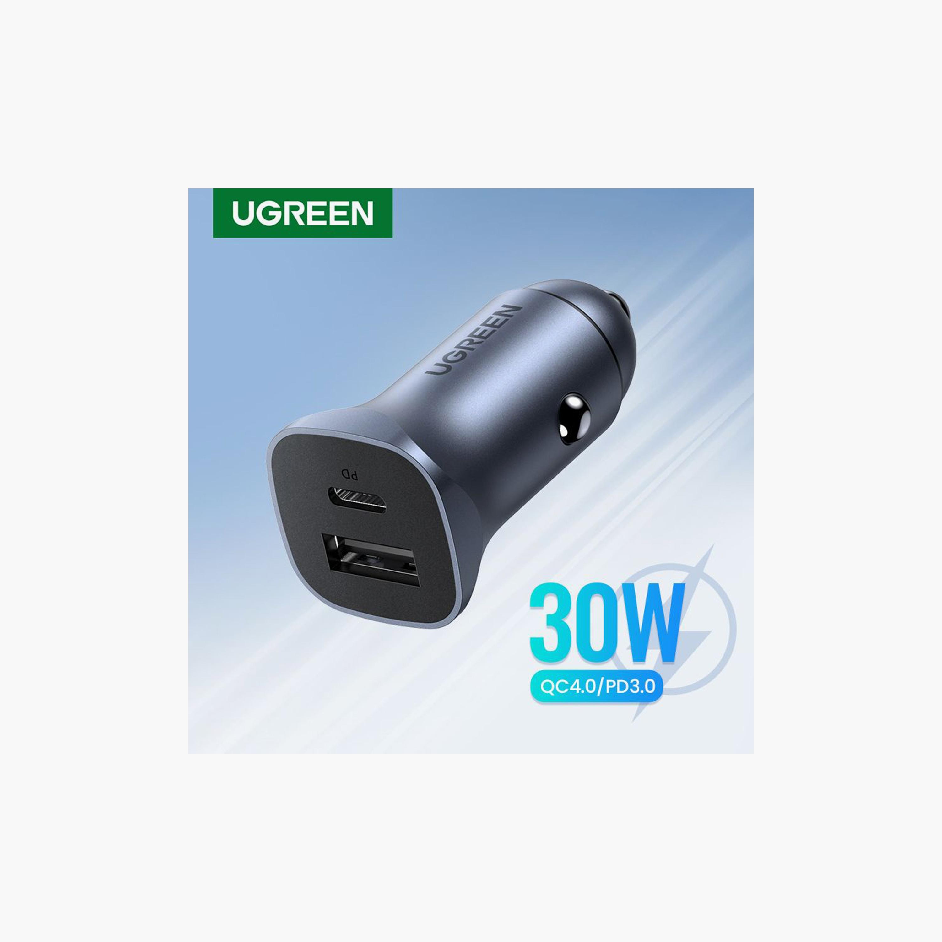 UGREEN Car Charger Two Ports USB Port and PD Port 30W - Grey | 40858-electronics-accessories-mobileaccesories-image-3