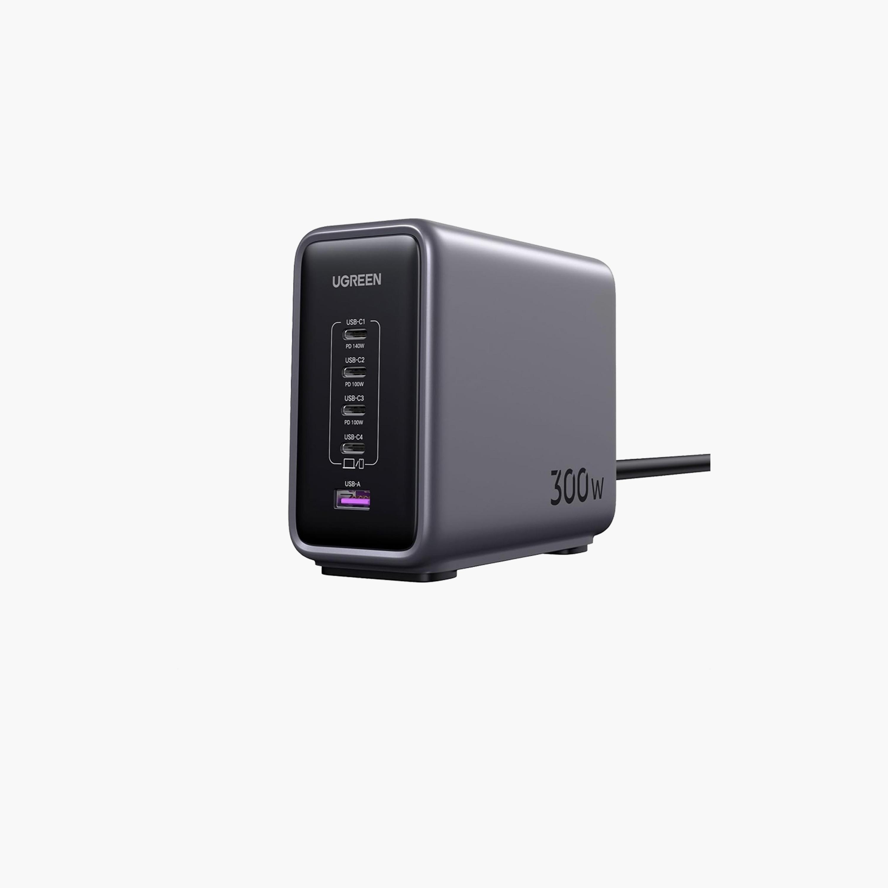 UGREEN Desktop Fast Charger Nexode Gan 4 USB-C Ports and USB Port 300W - Grey | 90904B-electronics-accessories-mobileaccesories-image-1