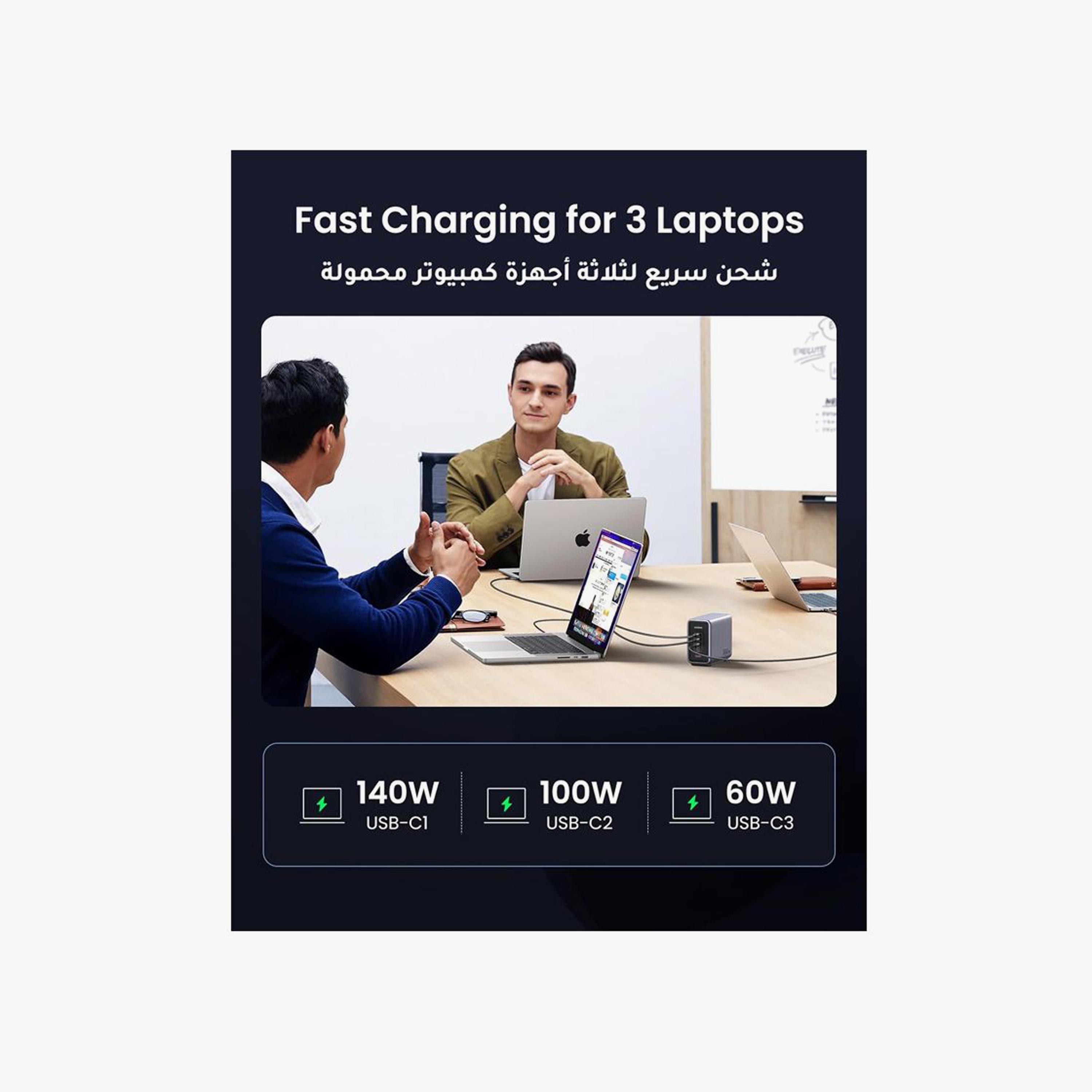UGREEN Desktop Fast Charger Nexode Gan 4 USB-C Ports and USB Port 300W - Grey | 90904B-electronics-accessories-mobileaccesories-image-4