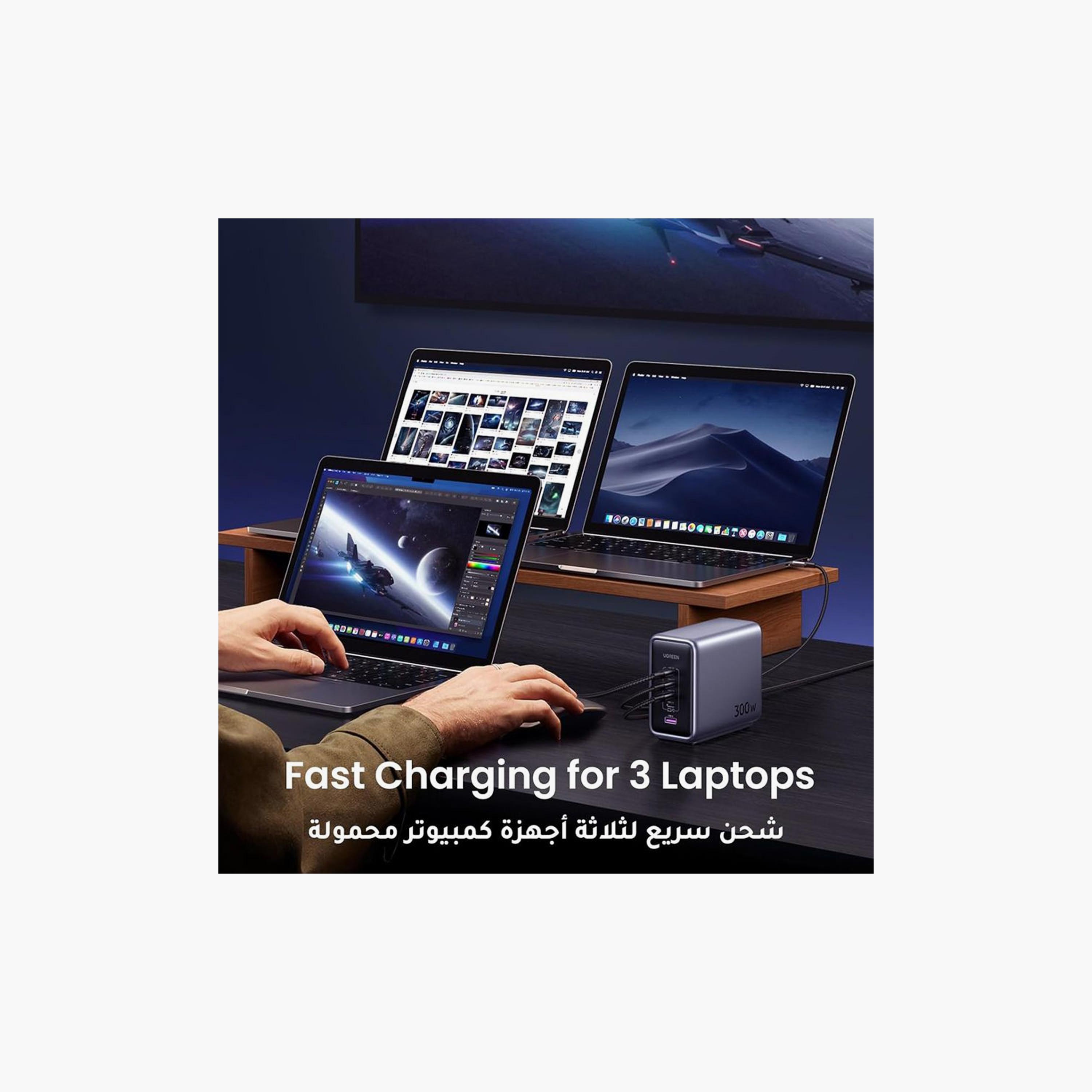 UGREEN Desktop Fast Charger Nexode Gan 4 USB-C Ports and USB Port 300W - Grey | 90904B-electronics-accessories-mobileaccesories-image-5