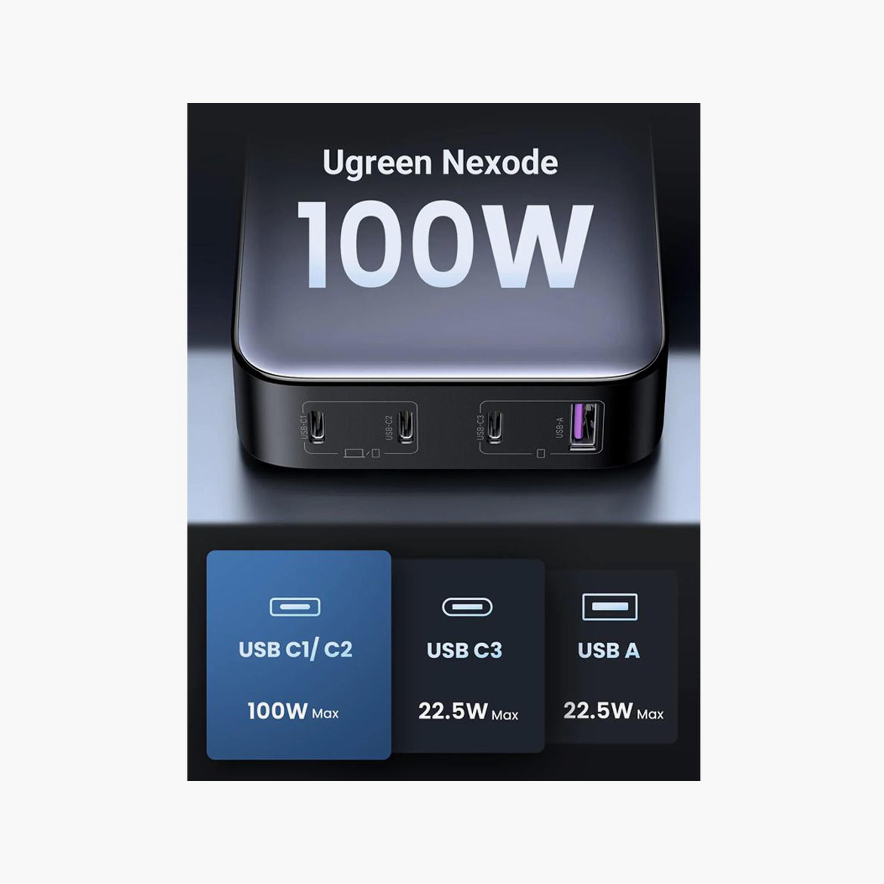 UGREEN Nexode Desktop Charger 3 USB-C Port and USB Port 100W - Grey | 90929ZD-electronics-accessories-mobileaccesories-image-2