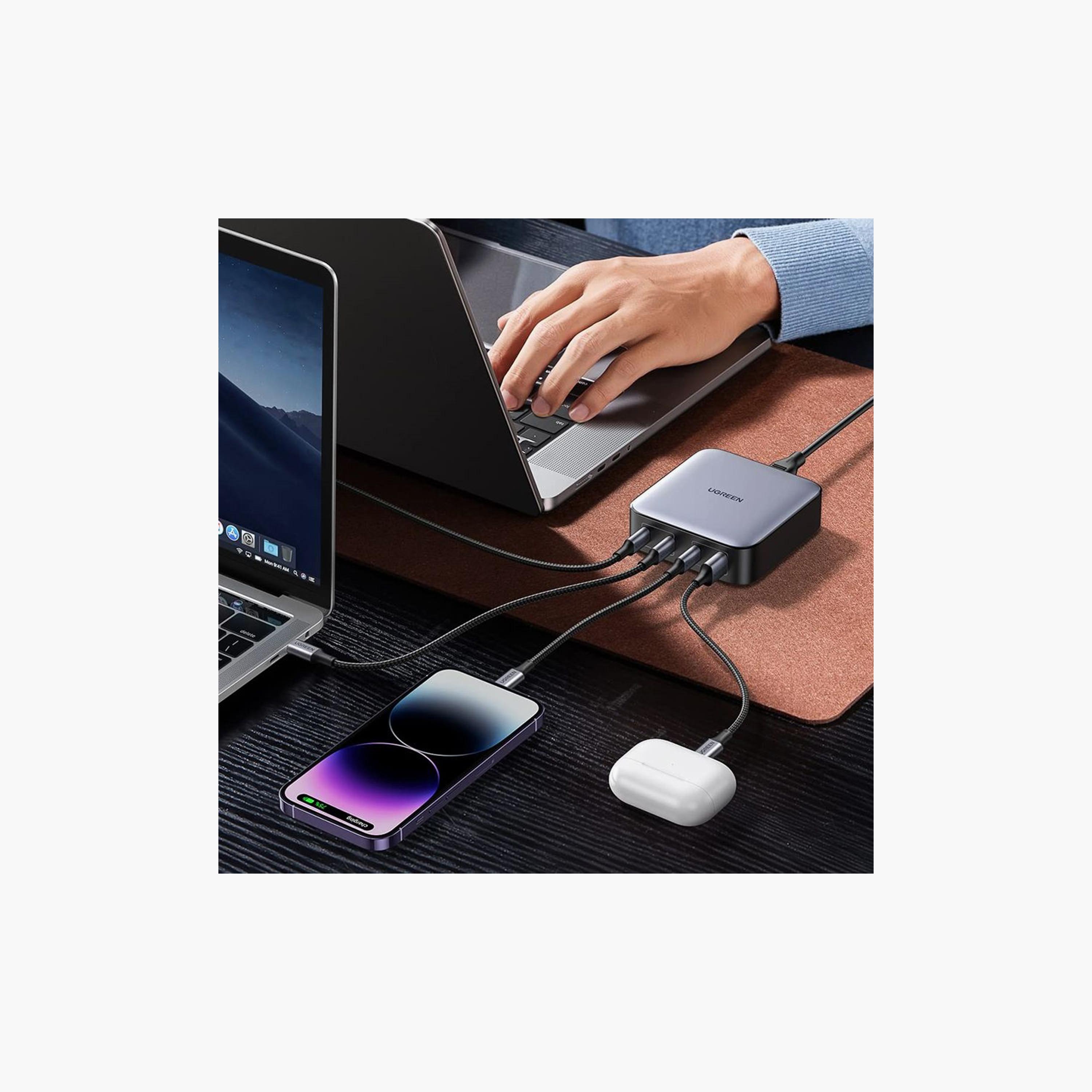 UGREEN Nexode Desktop Charger 3 USB-C Port and USB Port 100W - Grey | 90929ZD-electronics-accessories-mobileaccesories-image-3