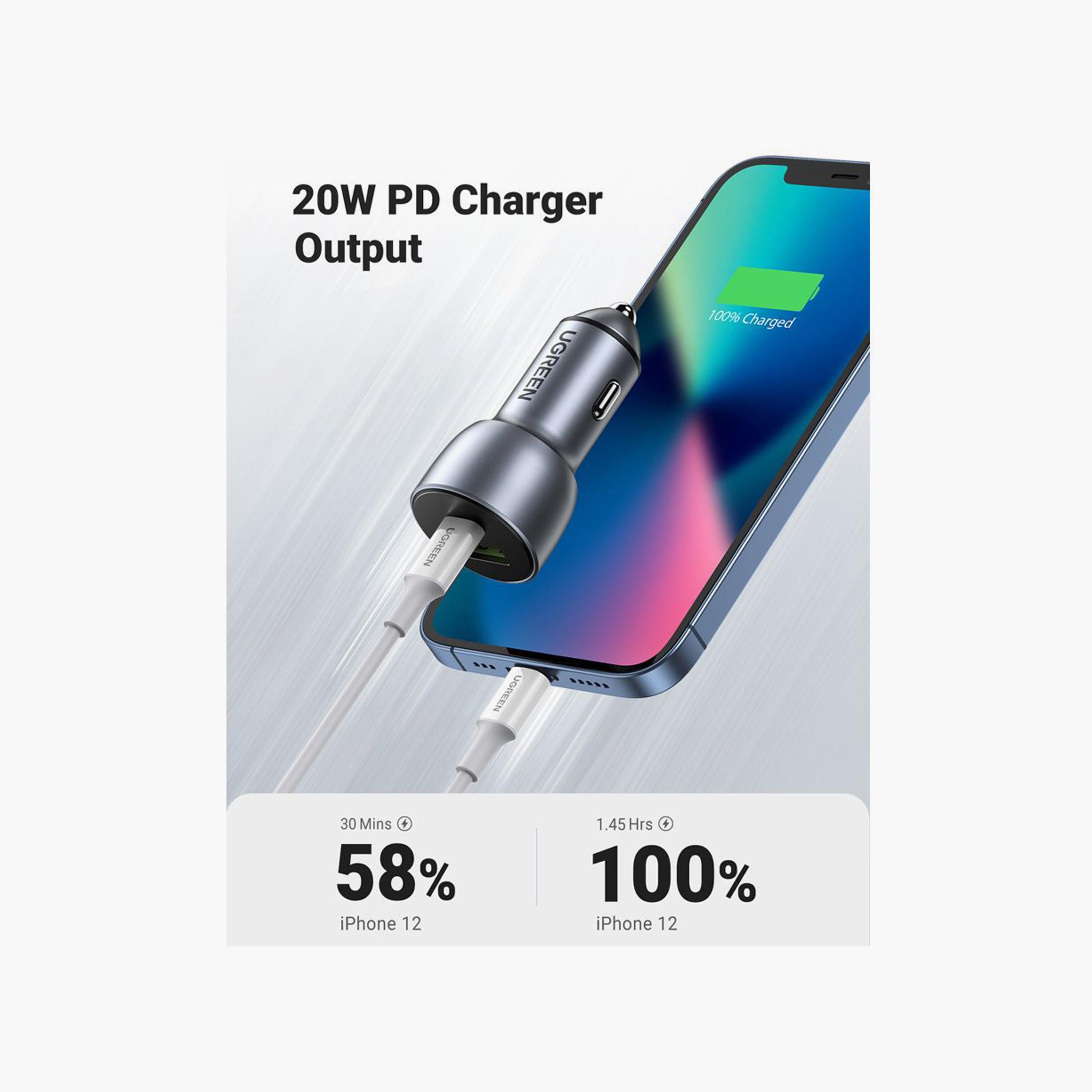 UGREEN 52.5W Car Charger Alu Case - Space Grey | 60980-electronics-accessories-mobileaccesories-image-3