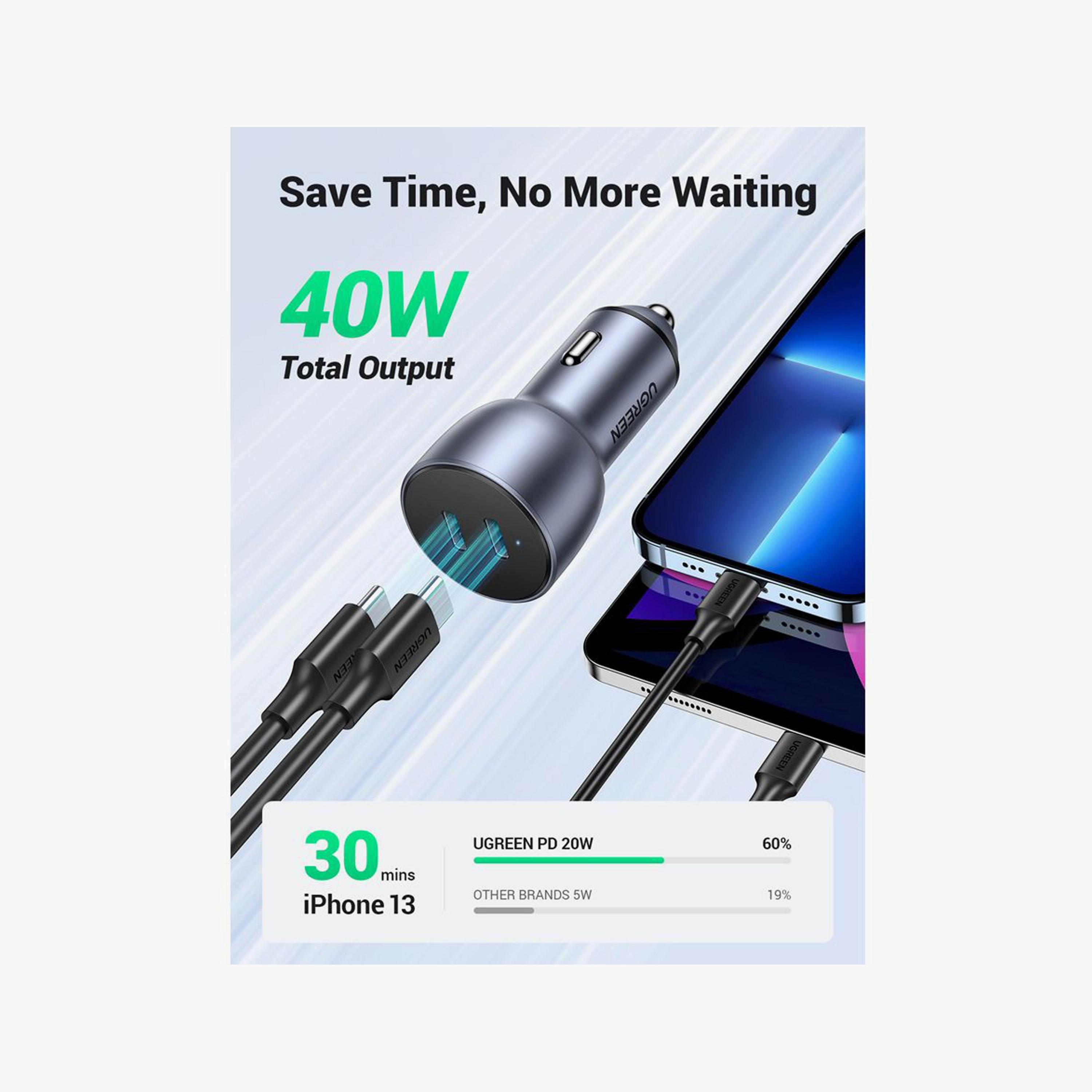 UGREEN PD Car Charger 40W - Space Grey | 70594-electronics-accessories-mobileaccesories-image-4