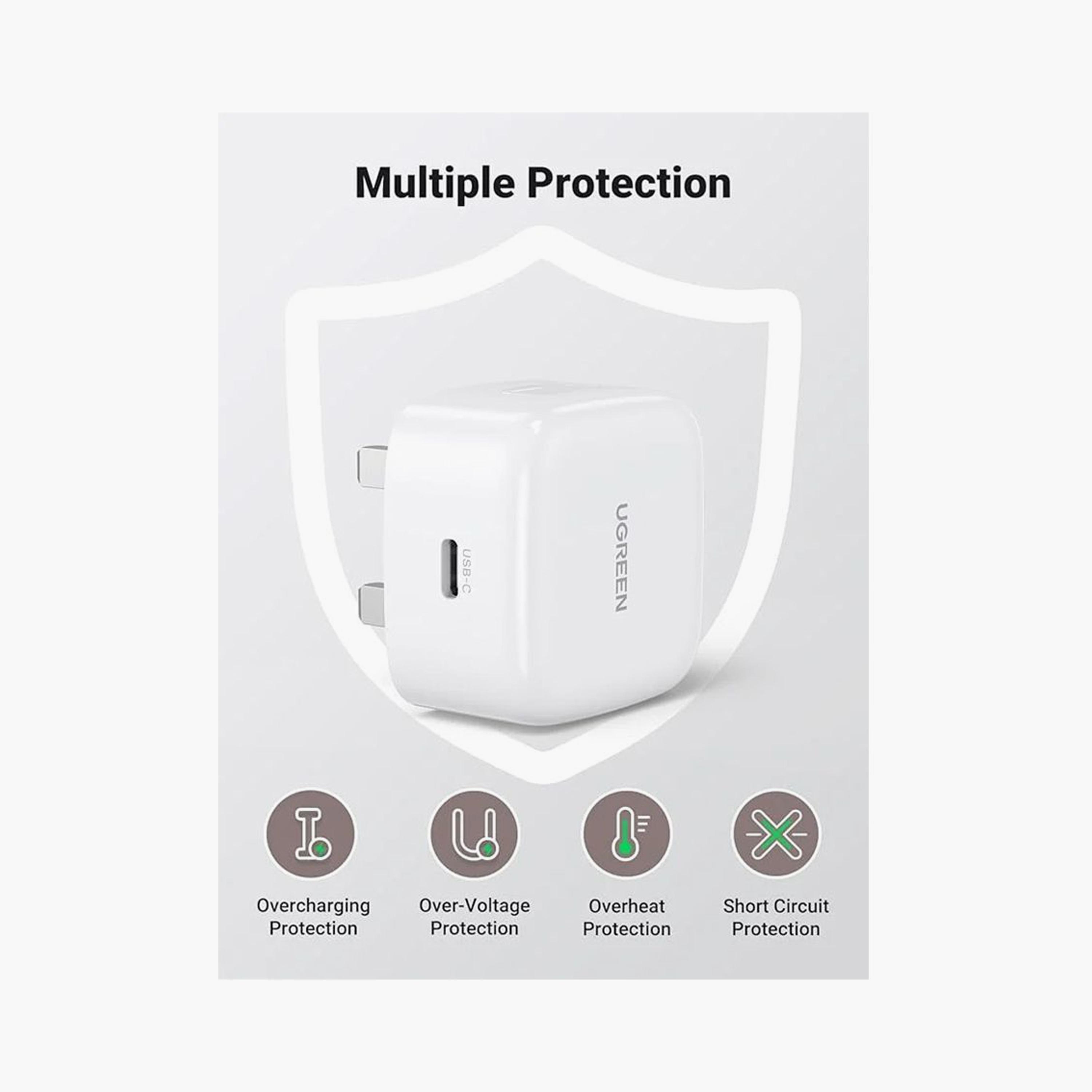 UGREEN Wall Charger Set USB-C Port 20W with USB-C To USB-C Cable - White | 45438-electronics-accessories-mobileaccesories-image-5