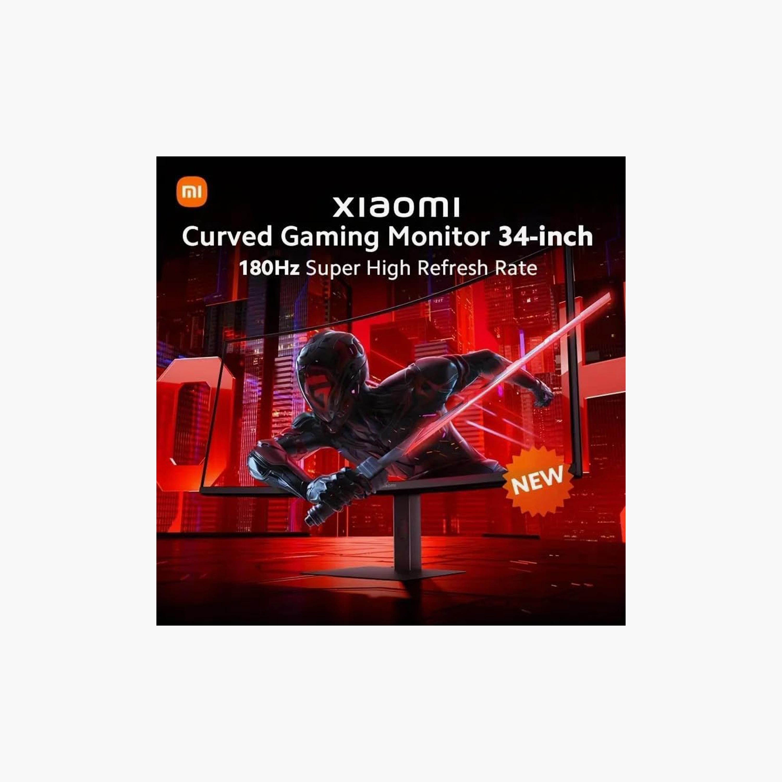 شاشة عرض منحنية للألعاب من شاومي G34WQI WQHD 180Hz مقاس 34 بوصة - أسود | ELA5458UK-electronics-accessories-computeraccesories-image-3