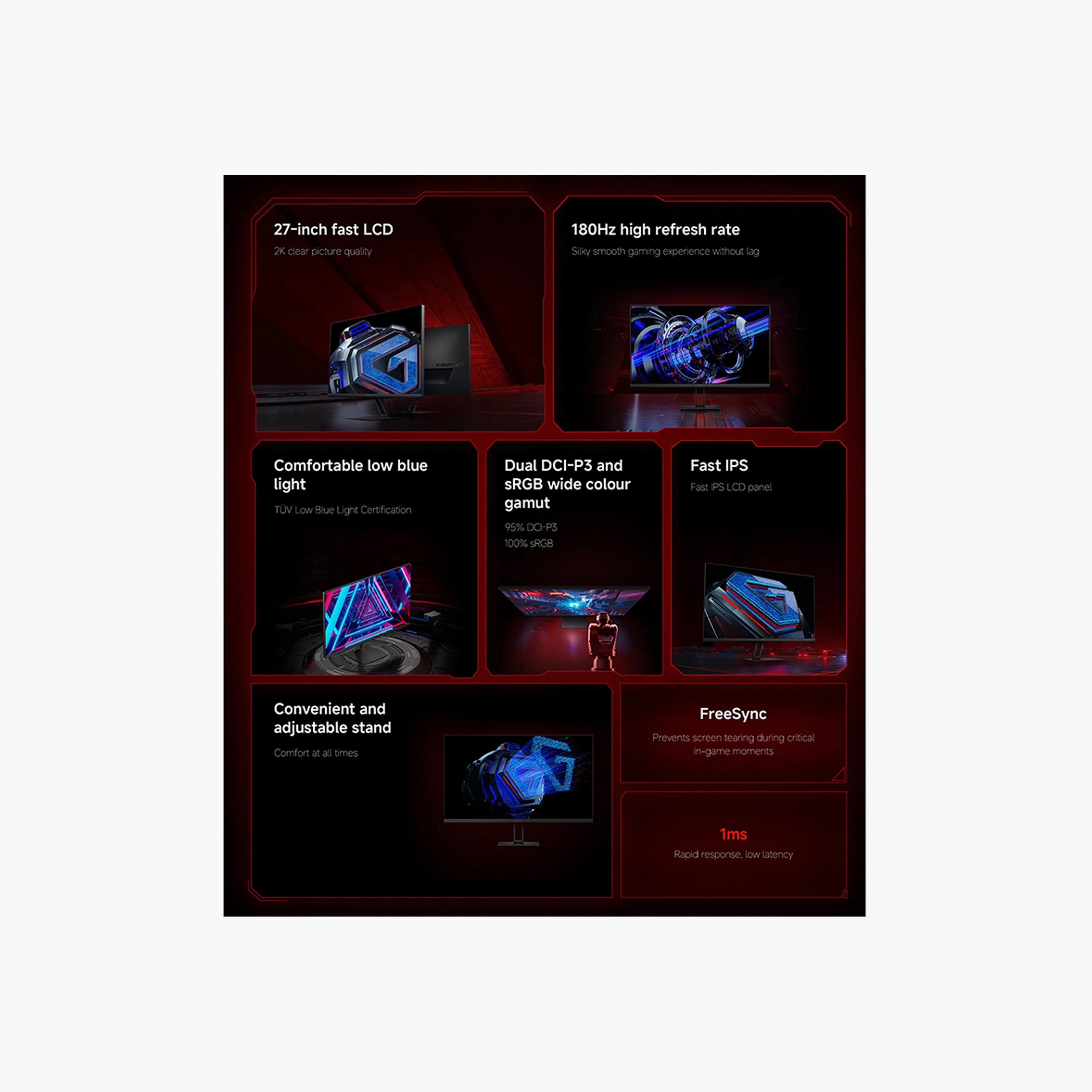 Xiaomi Display Monitor For Gaming LCD G27Qi 2K 180Hz 27inch - Black | ELA5597UK-electronics-accessories-computeraccesories-image-6
