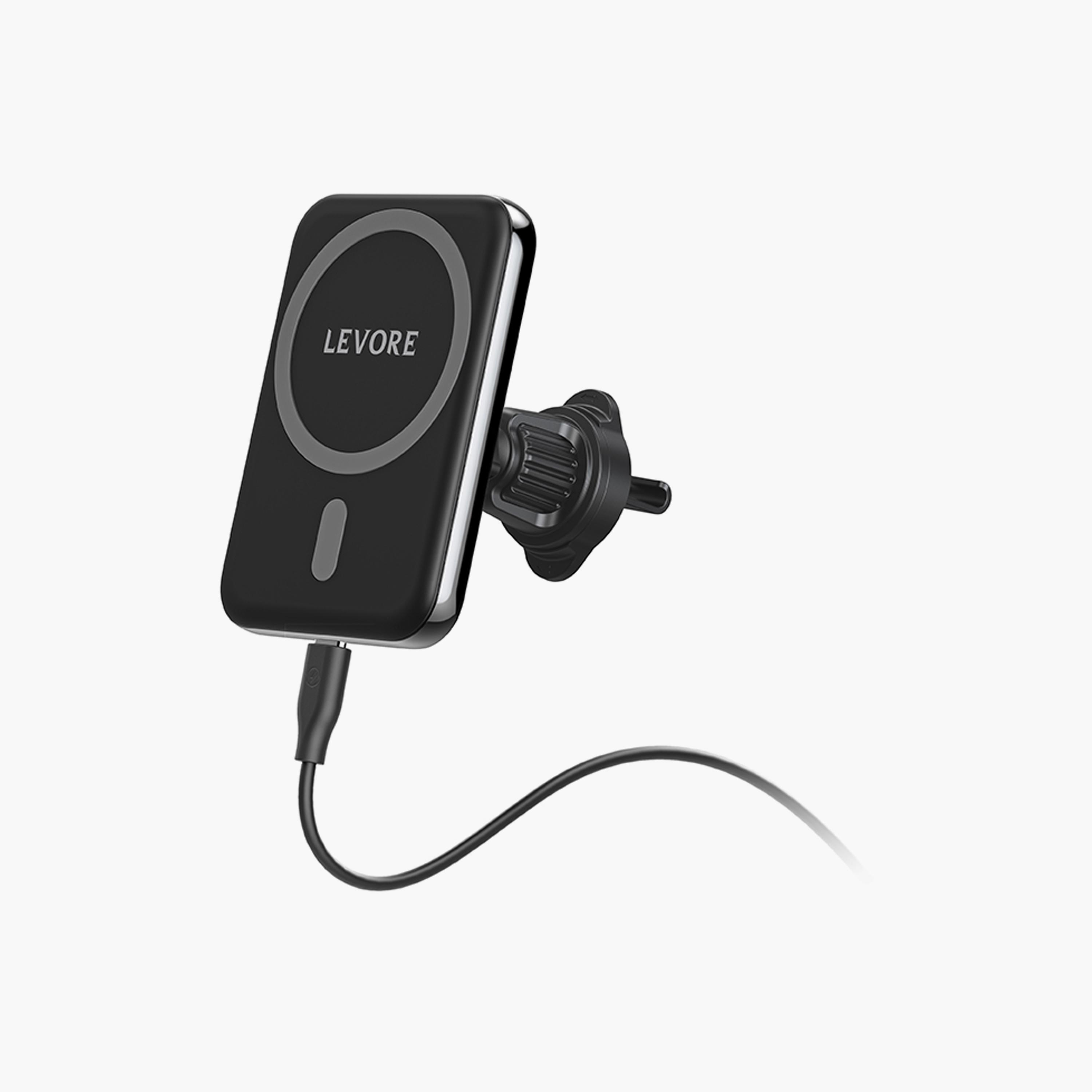 Levore Magnetic Wireless Car Charger Holder 15W MagSafe Fast Charging - Black | LS11-BK-electronics-accessories-mobileaccesories-image-1