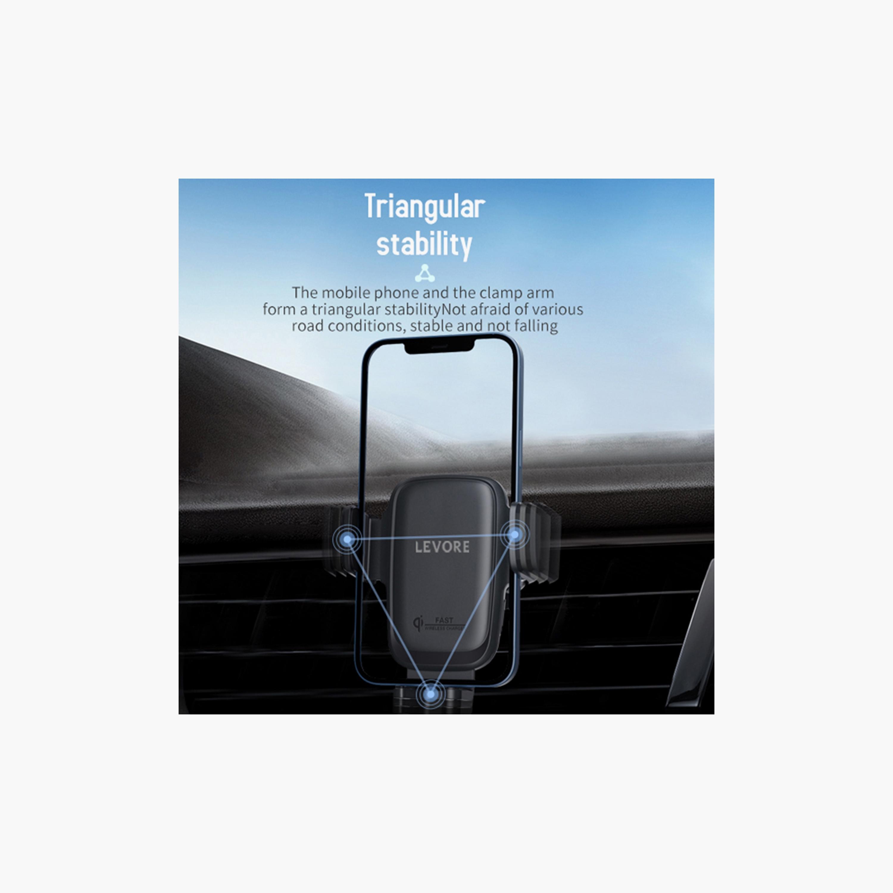 Levore 15W Magnetic Wireless Car Charger Holder Fast Charging - Black | LS21-BK-electronics-accessories-mobileaccesories-image-6