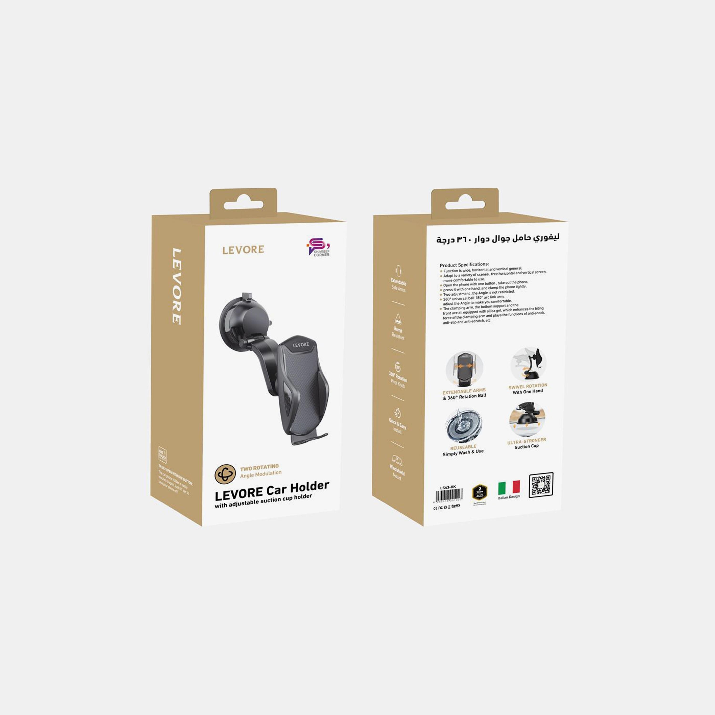 Levore Universal phone holder 2 IN 1 Sticker and AC vent.360 - Black | LS43-BK-electronics-accessories-mobileaccesories-image-2