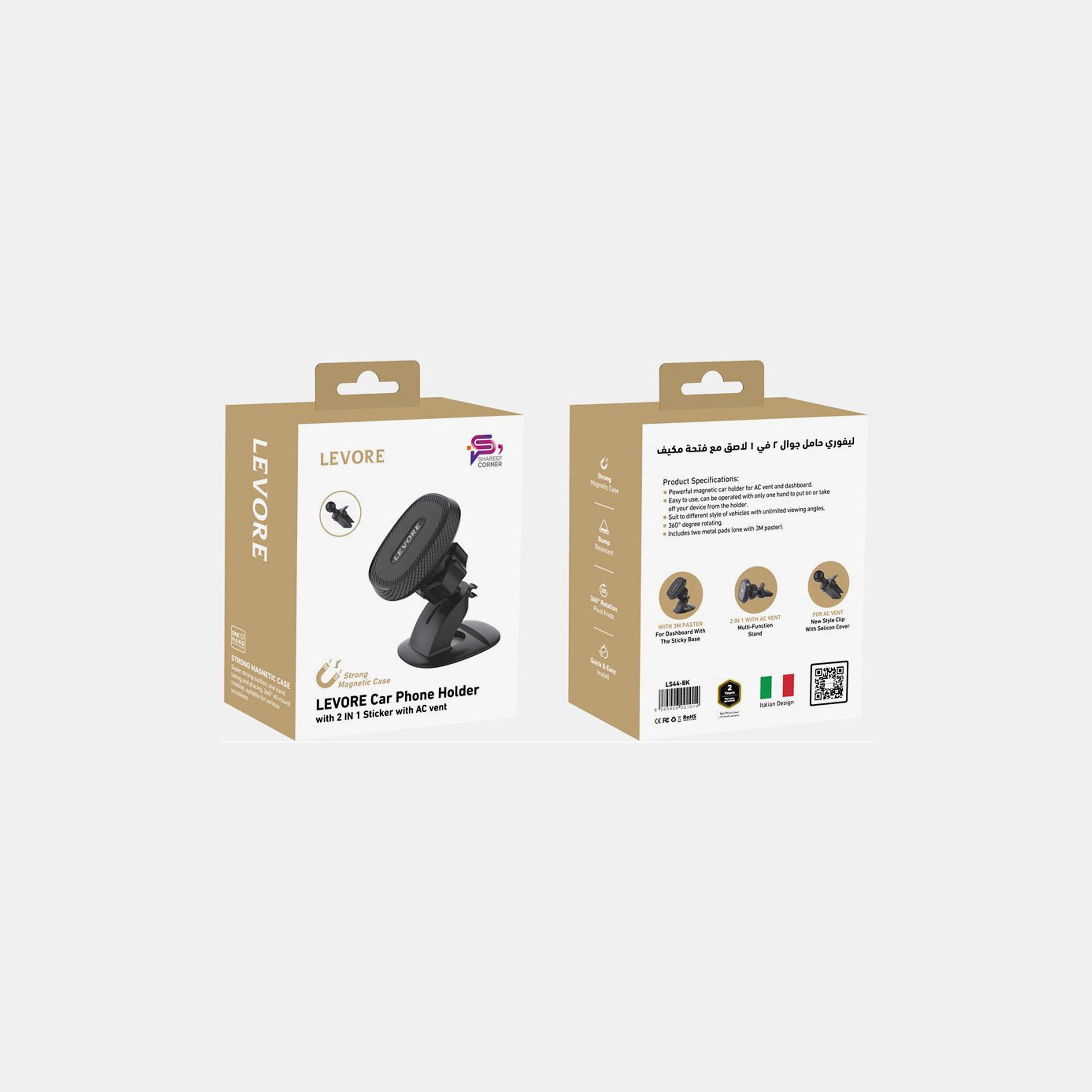 Levore Universal Magnetic Phone Holder for Windshield and Dashboard - Black | LS44-BK-electronics-accessories-mobileaccesories-image-2