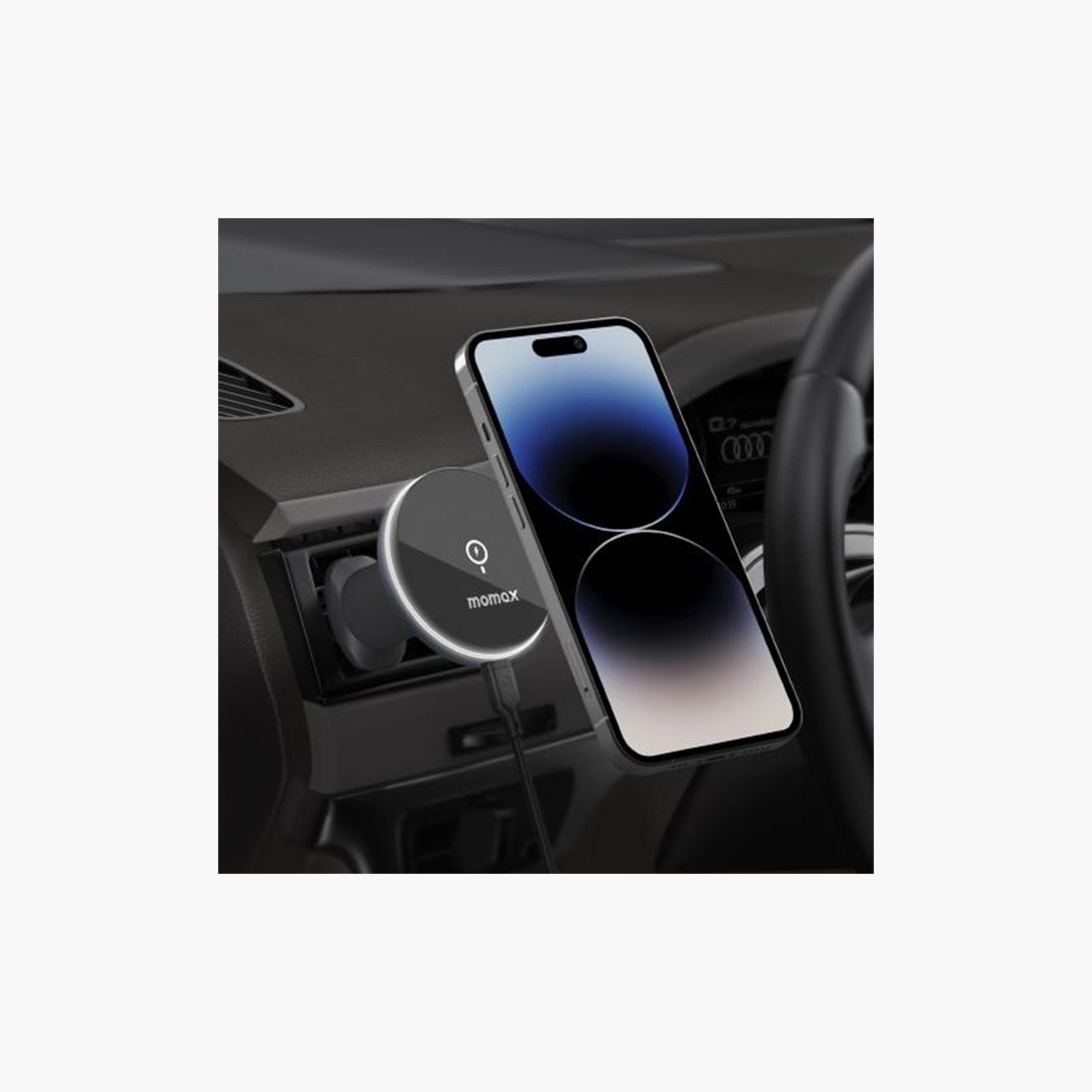 Momax Q Mag Mount 5 15W Magnetic Wireless Charging Car Mount (Vent mount) - Black | CM25AE-electronics-accessories-mobileaccesories-image-2