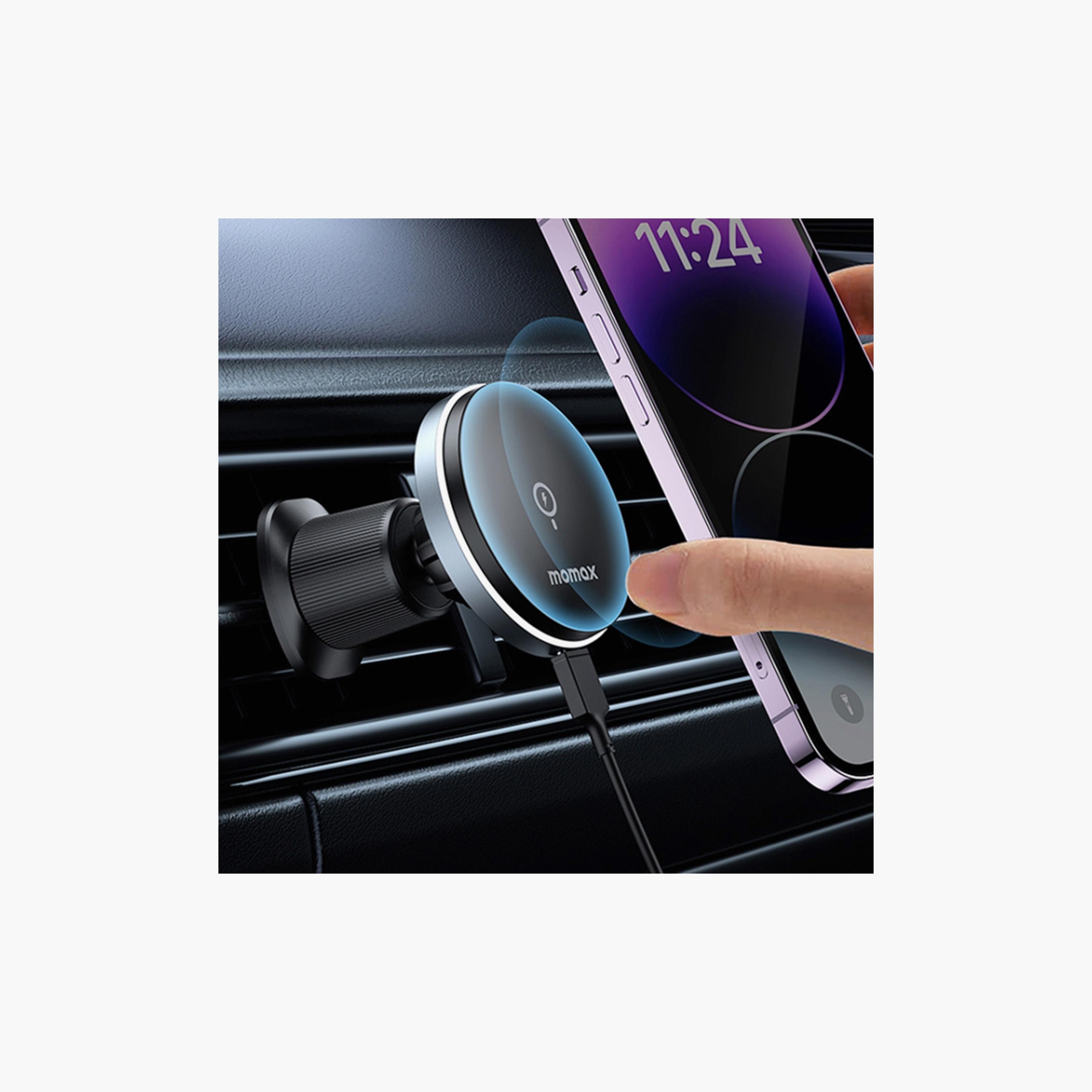 Momax Q Mag Mount 5 15W Magnetic Wireless Charging Car Mount (Vent mount) - Black | CM25AE-electronics-accessories-mobileaccesories-image-3