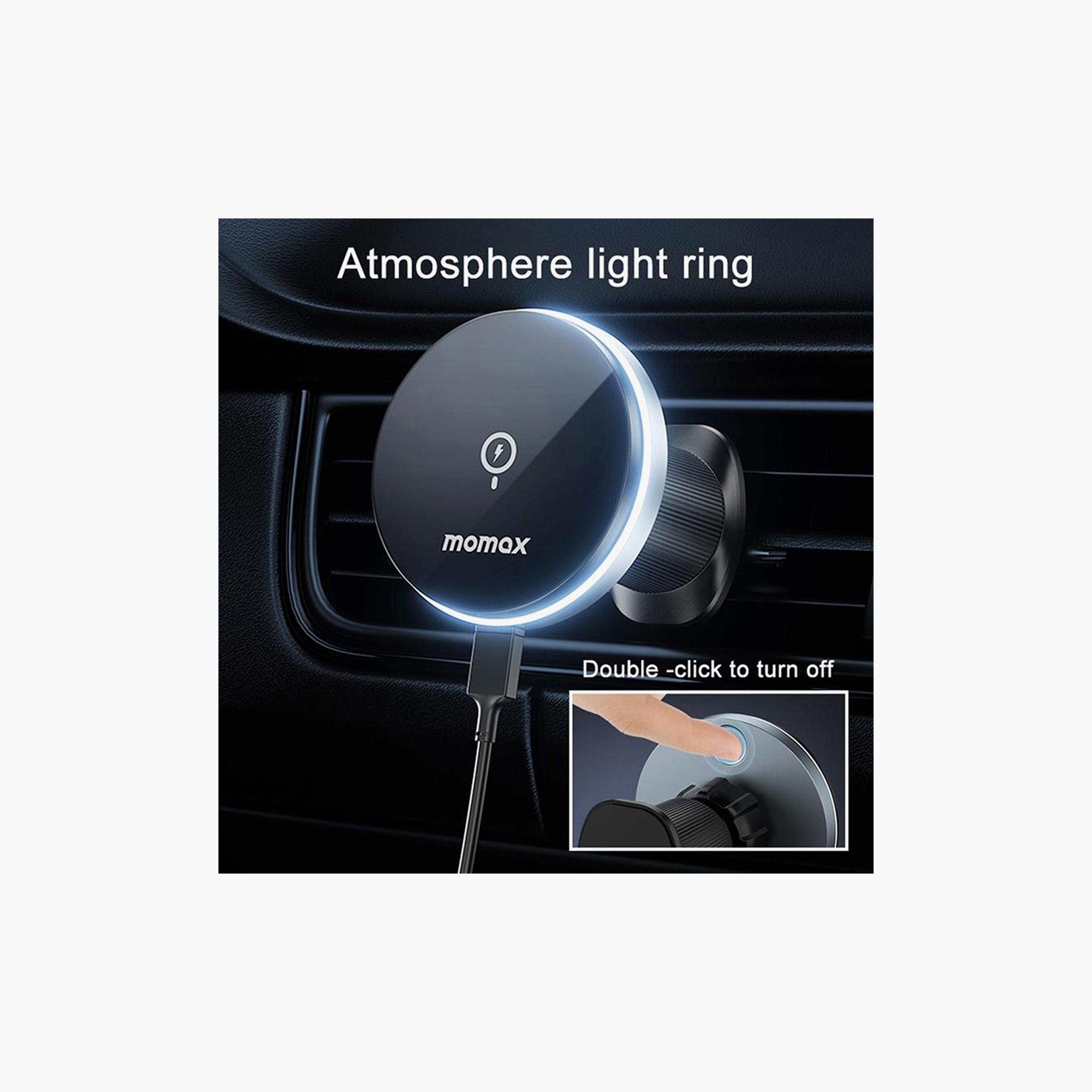Momax Q Mag Mount 5 15W Magnetic Wireless Charging Car Mount (Vent mount) - Black | CM25AE-electronics-accessories-mobileaccesories-image-4