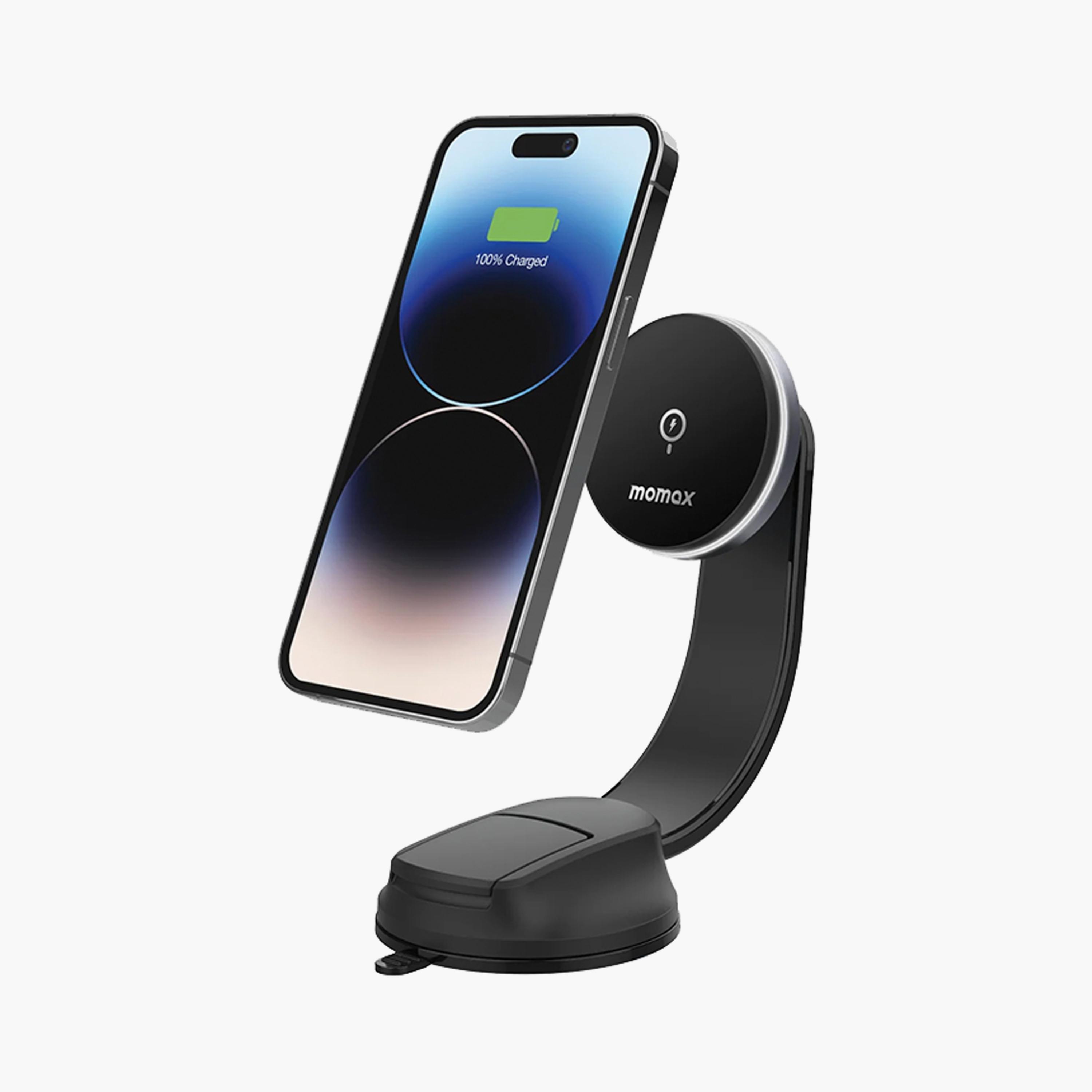 Momax Q.Mag Mount 5 15W Magnetic Wireless Charging Car Mount - Black | CM25BE-electronics-accessories-mobileaccesories-image-1