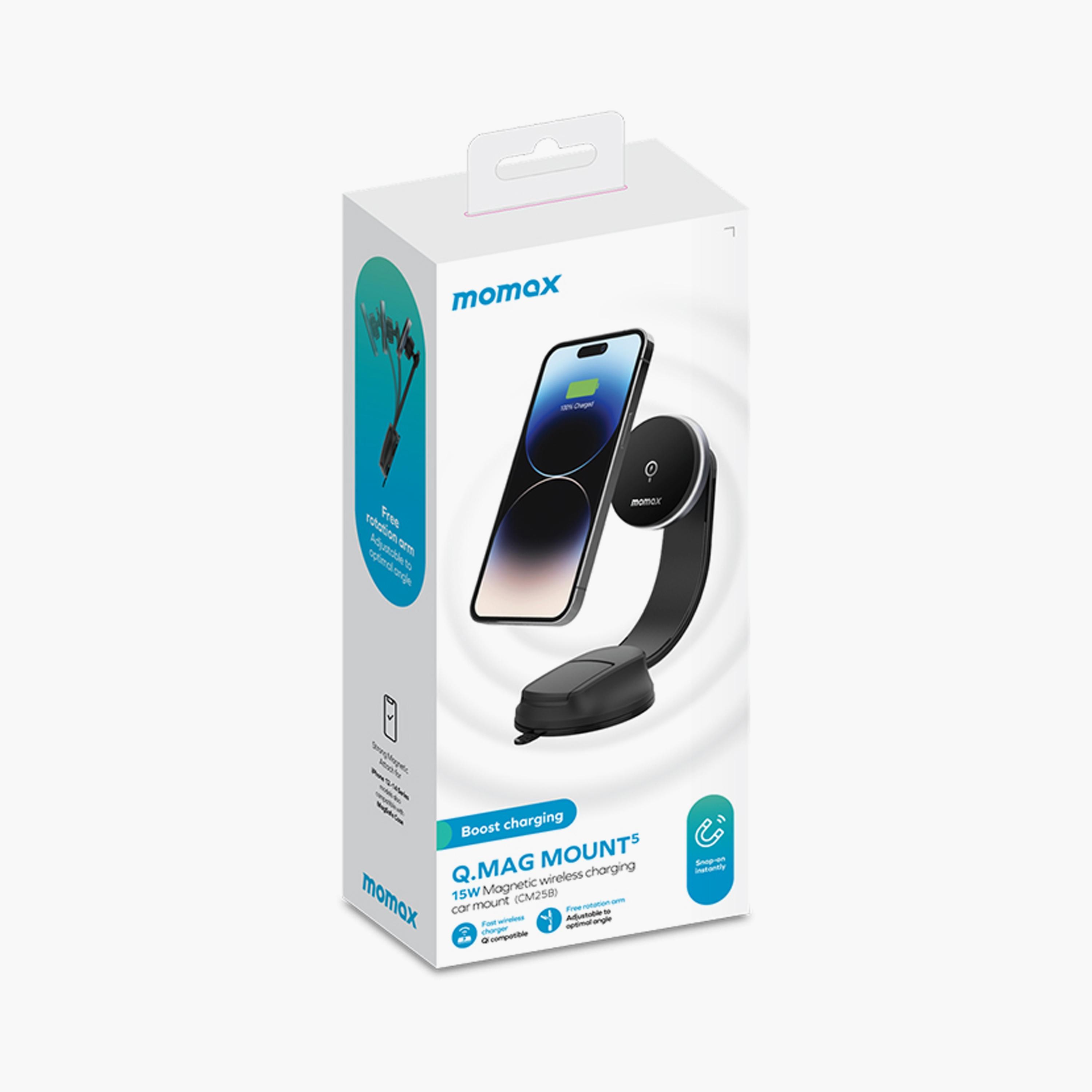 Momax Q.Mag Mount 5 15W Magnetic Wireless Charging Car Mount - Black | CM25BE-electronics-accessories-mobileaccesories-image-6