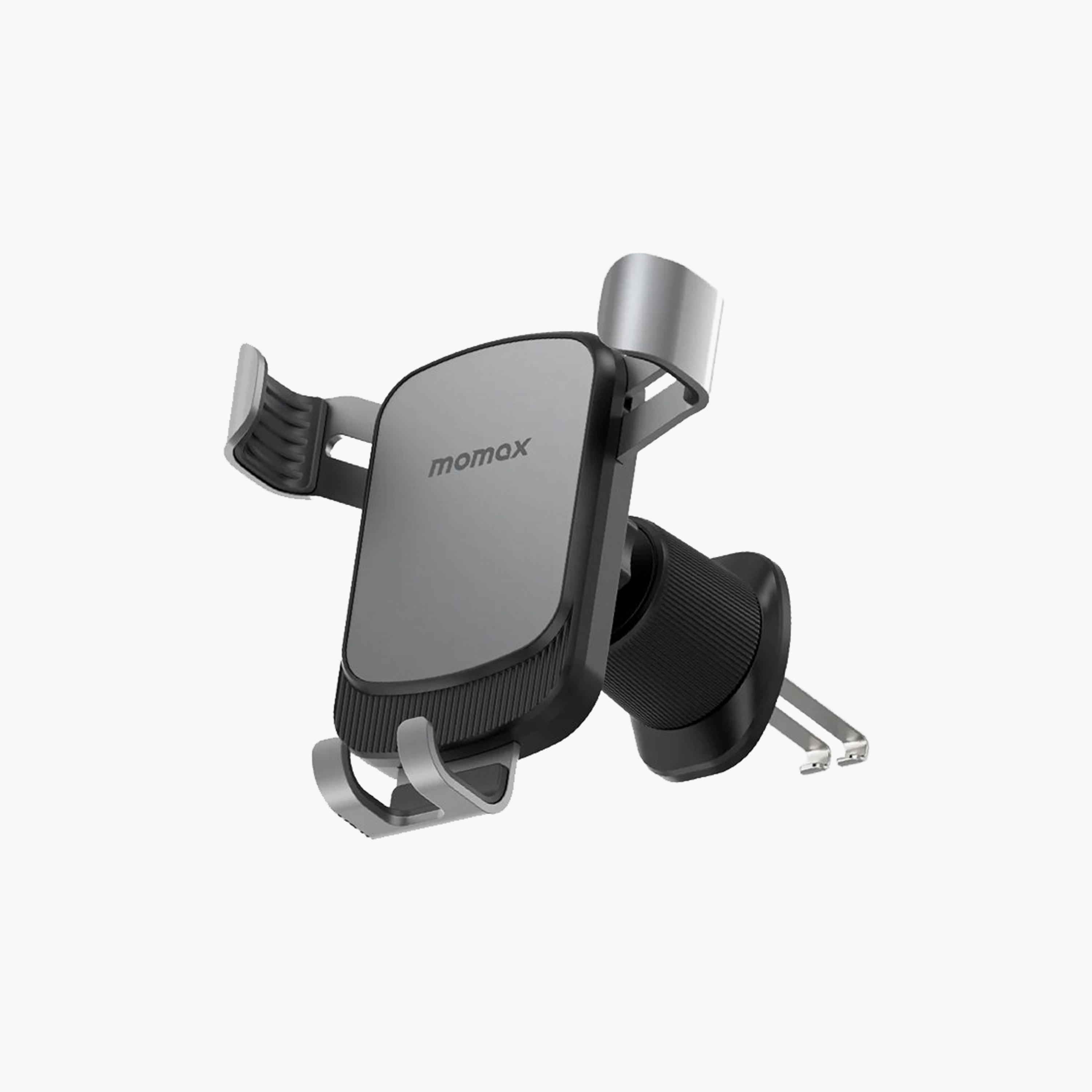 Momax Move Universal Easy Car Mount Automatic Gravity Lock Twin Metal Hook Design - Grey | CM23E-electronics-accessories-mobileaccesories-image-1