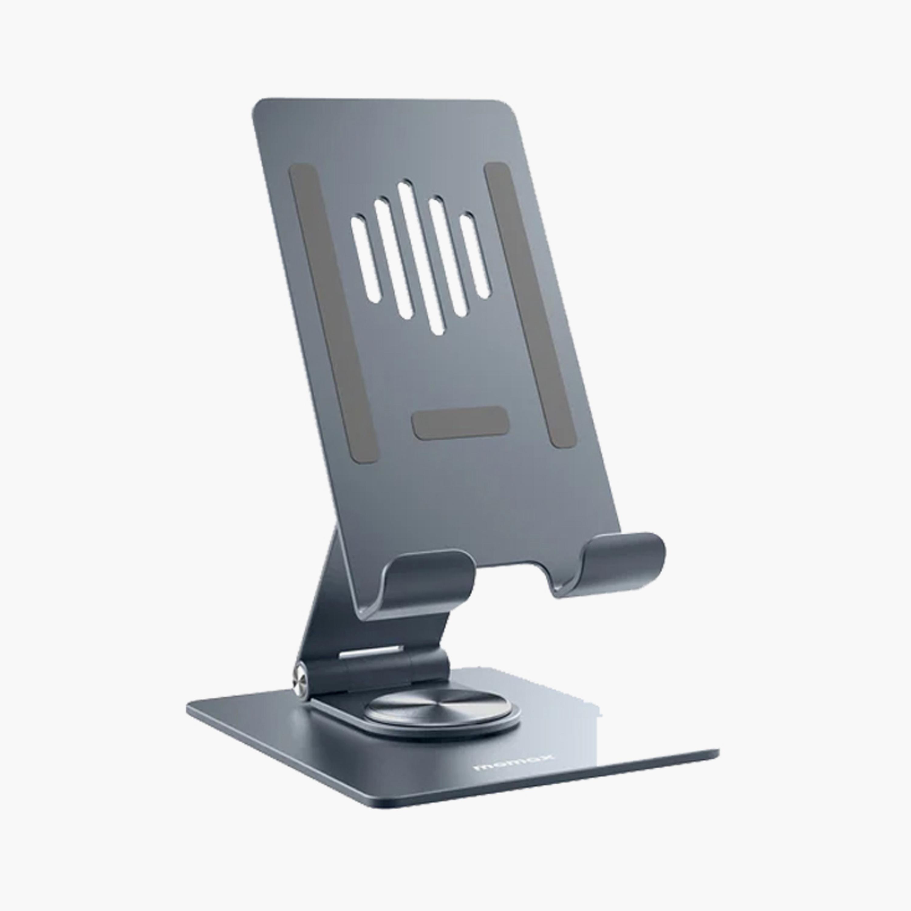 Momax Fold and Rotatable Phone and Tablet Stand 360-degree rotatable Aluminium Alloy - Grey | KH5E-electronics-accessories-computeraccesories-image-1