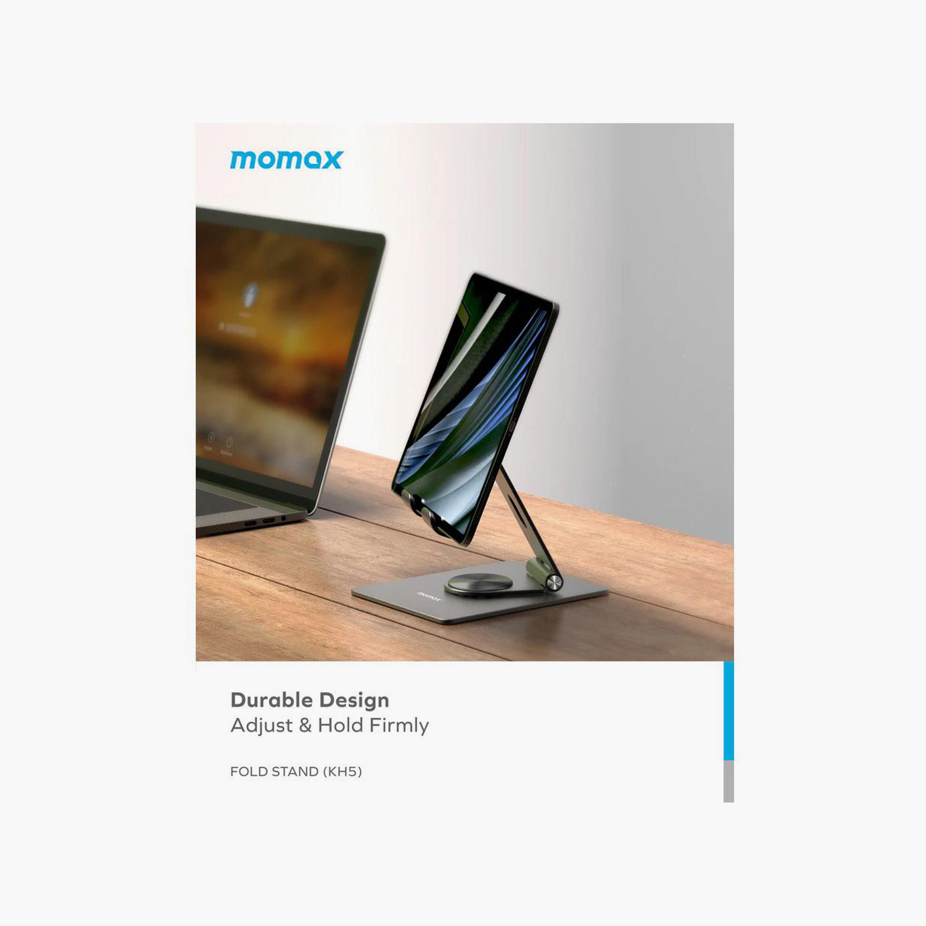 Momax Fold and Rotatable Phone and Tablet Stand 360-degree rotatable Aluminium Alloy - Grey | KH5E-electronics-accessories-computeraccesories-image-3